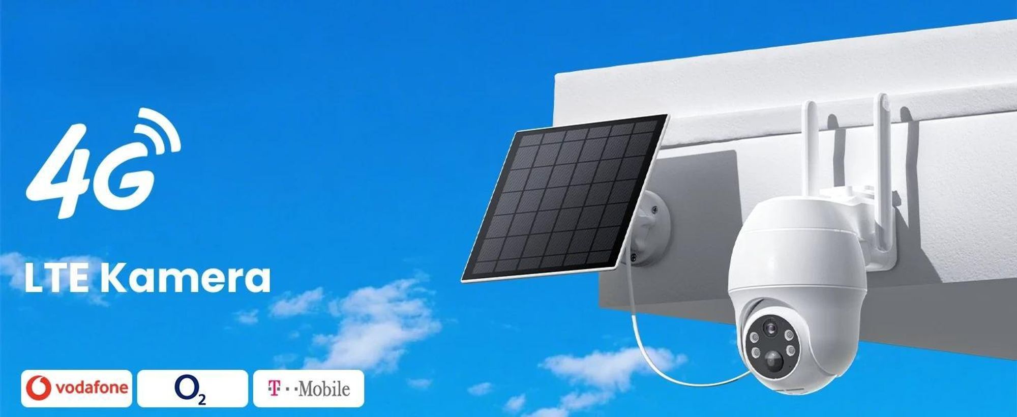 4G LTE überwachungskamera mit sim karte outdoor Solar kamera 2K 360° Kabellose Überwachung mit Akku Außenkamera PTZ IP Kamera PIR Erkennung ohne WLAN