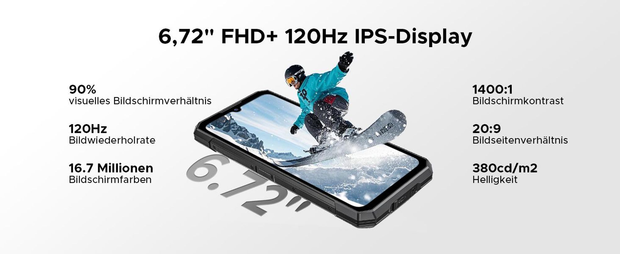Doogee S200 Plus, 17,1 cm (6.72"), 12 GB, 512 GB, 100 MP, Android 14, Gold