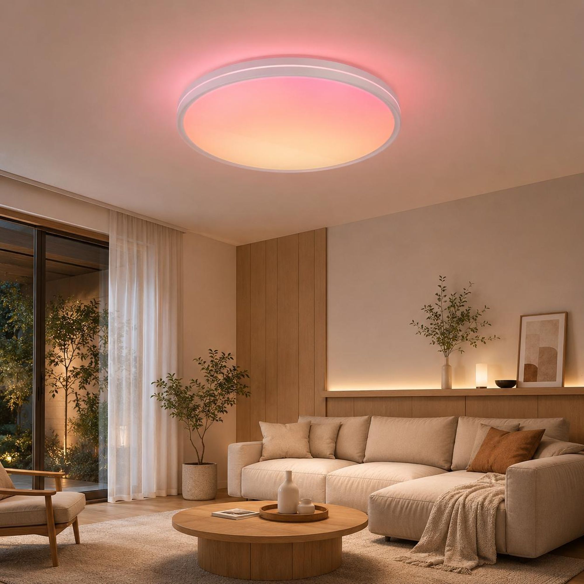 Deckenlampe RGBIC Ø37cm 48W 4800LM Himmelsszene Fernbedienung Deckenleuchte 19 Farbdynamik Stimmungslicht Wohnzimmer Kinderzimmer