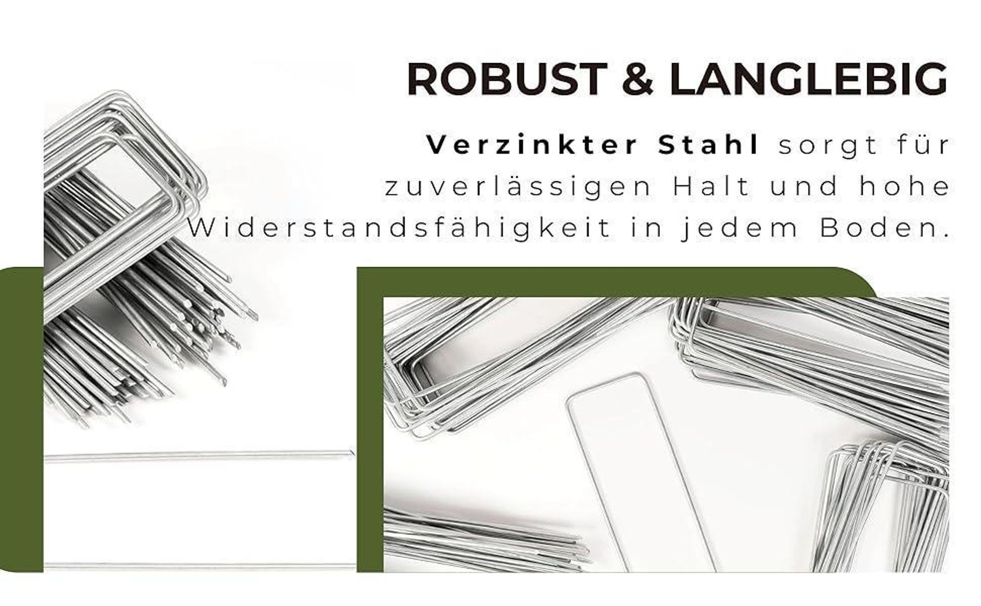 100er Set Bodenanker Verzinkt - Länge 150 mm, Breite 70 mm, Ø 3 mm