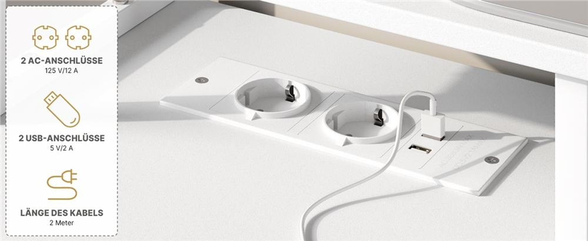 Yaheetech L-förmiger Computertisch, Schreibtisch mit Ladestation, umkehrbarer Gaming-Tisch, mit Monitorhalterung & Aufbewahrungstasche, Weiß