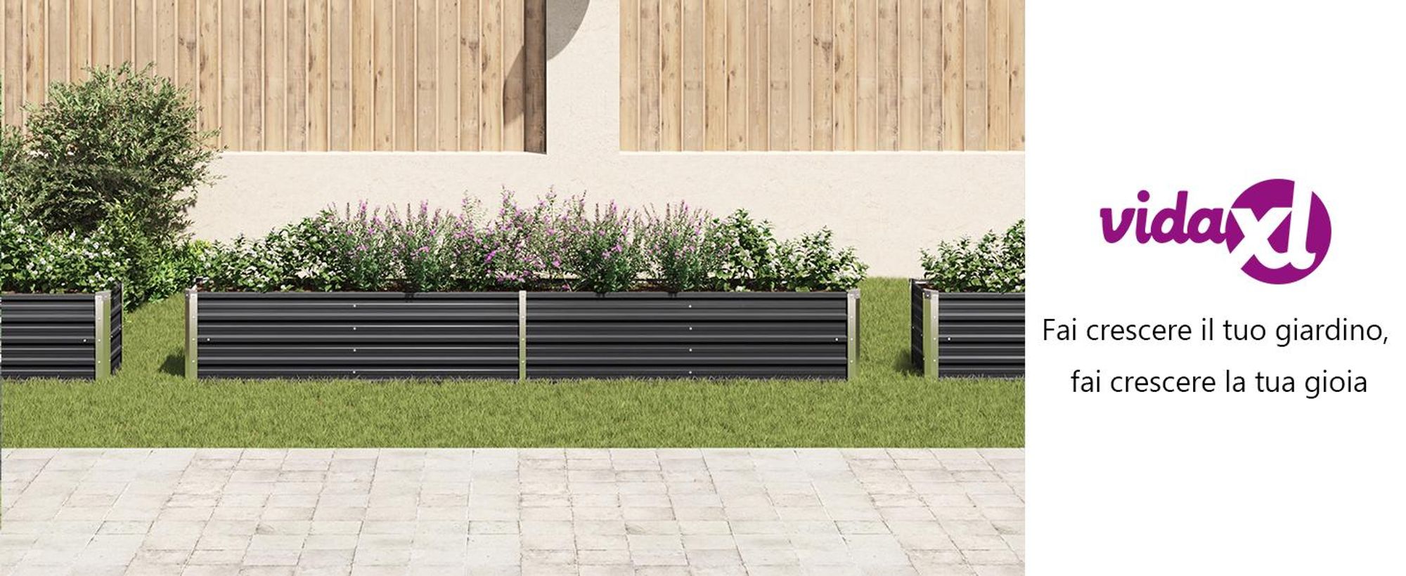 Letto da giardino rialzato Acciaio zincato 320×40×45 cm Antracite