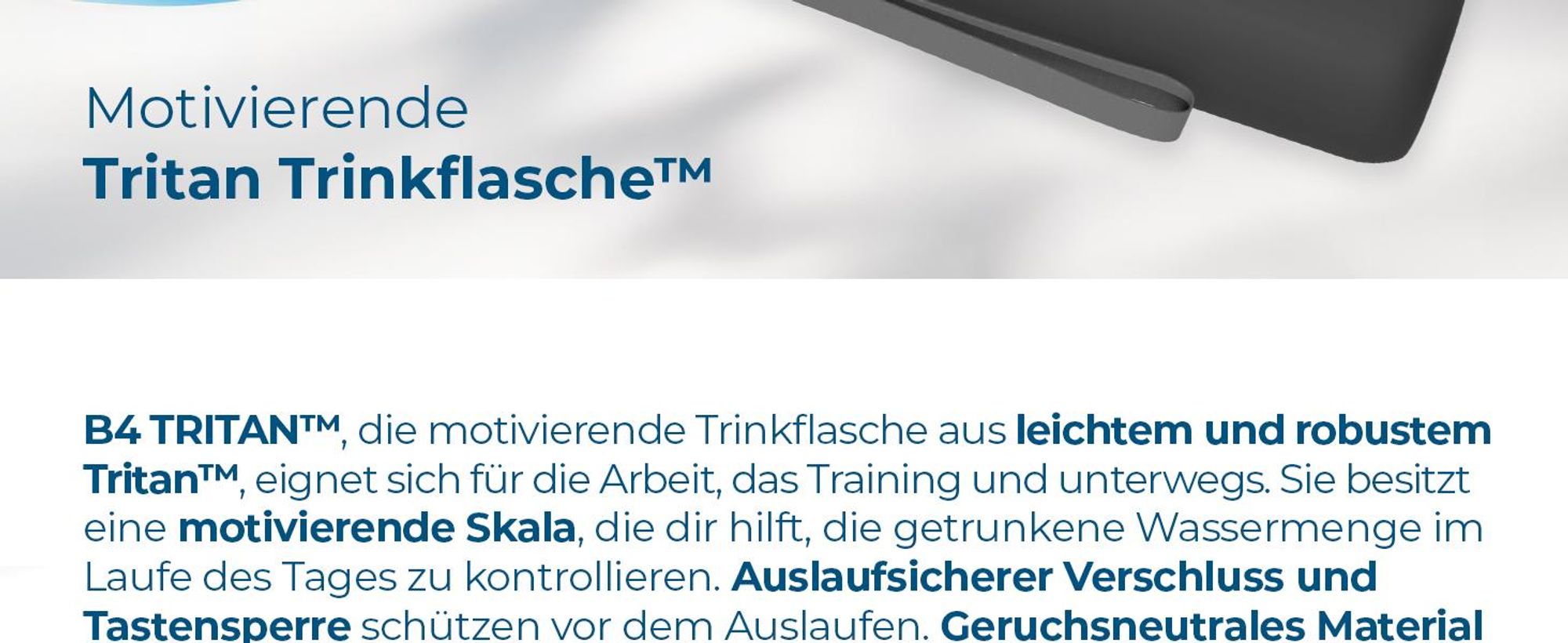 Wessper B4 Tritan Trinkflasche 1L mit Actitex™ Filter – BPA Free, Gray
