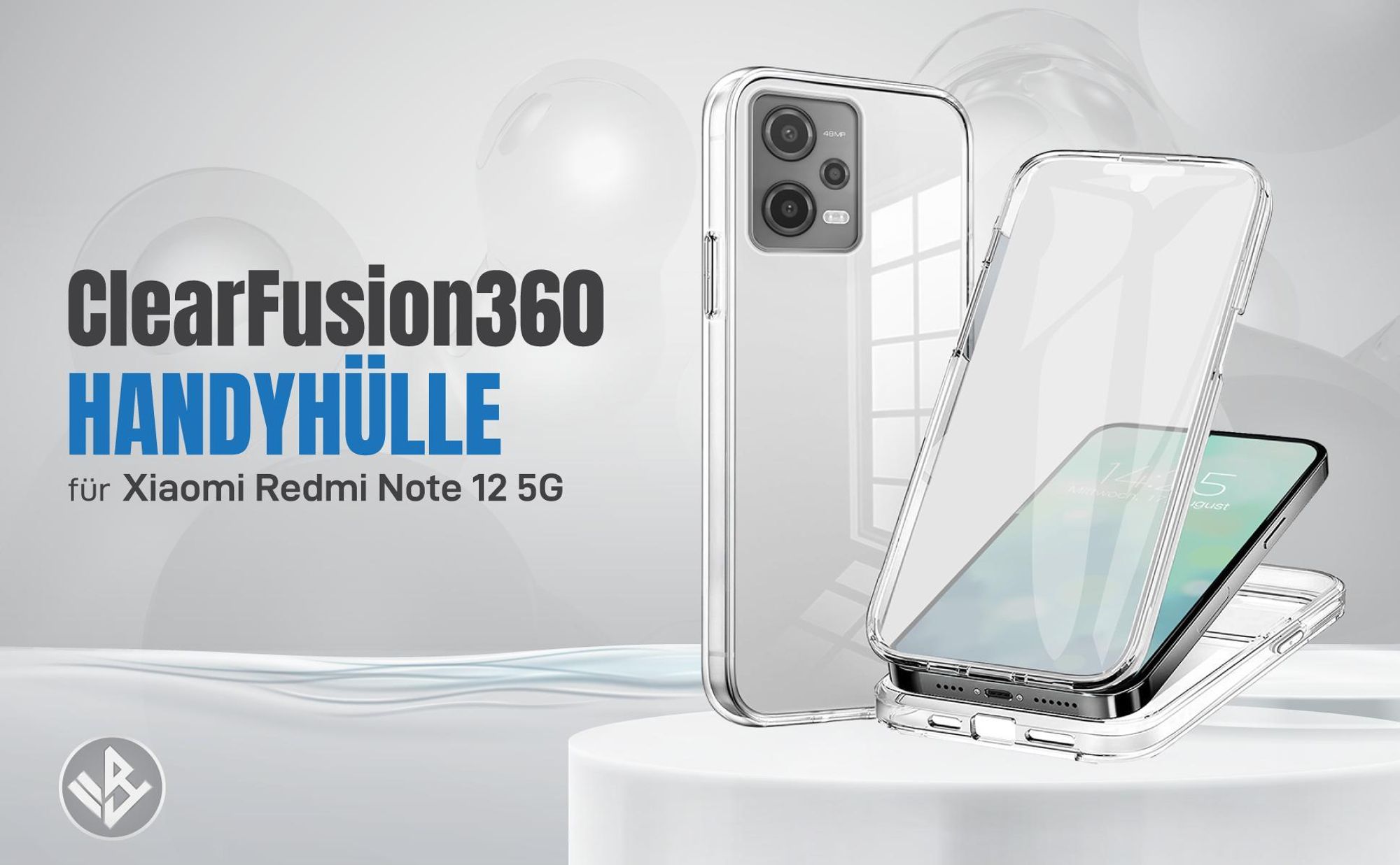Transparente 360 Grad Hülle für Xiaomi Redmi Note 12 5G mit Kameraschutz