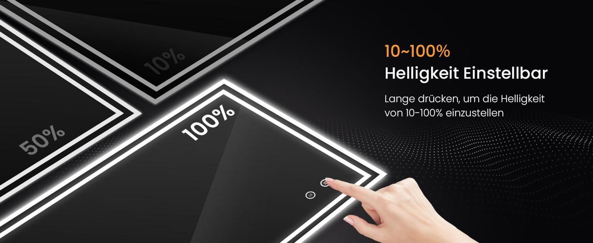 EMKE LED Badspiegel 60x50cm Badspiegel mit Beleuchtung Kaltweiß Lichtspiegel Badezimmerspiegel Wandspiegel mit Touchschalter + Beschlagfrei IP44 Energiesparend