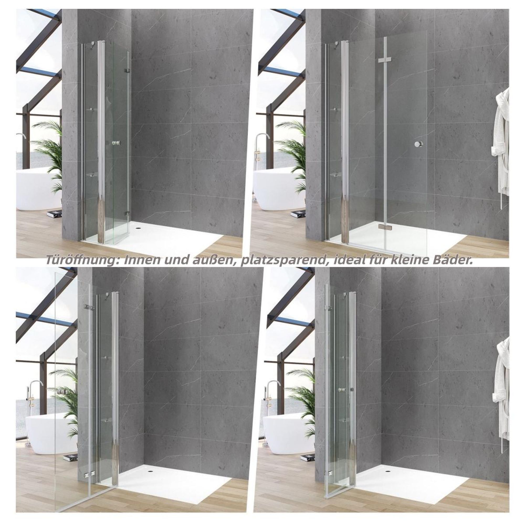 Walk-In Dusche Duschwand Glas Duschabtrennung Duschtrennwand Faltbar 115x187 cm 5 mm Einscheiben-Sicherheitsglas (ESG) Klarglas mit Verstellbereich mit Duschablage Festteil Hebe- und Senk Mechanismus