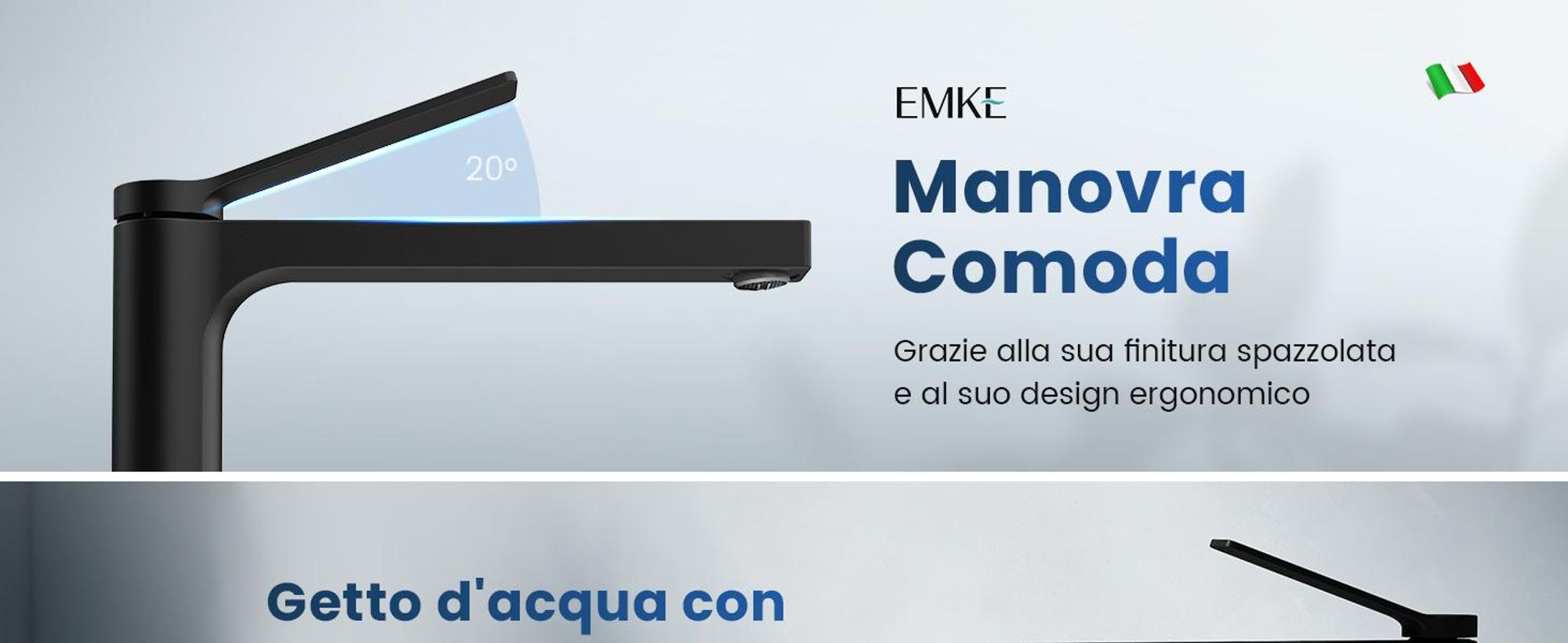 EMKE Rubinetto bagno nero opaco 335x233x46mm, ottone, cartuccia ceramica, miscelatore bagno, miscelatore lavabo, miscelatore lavabo