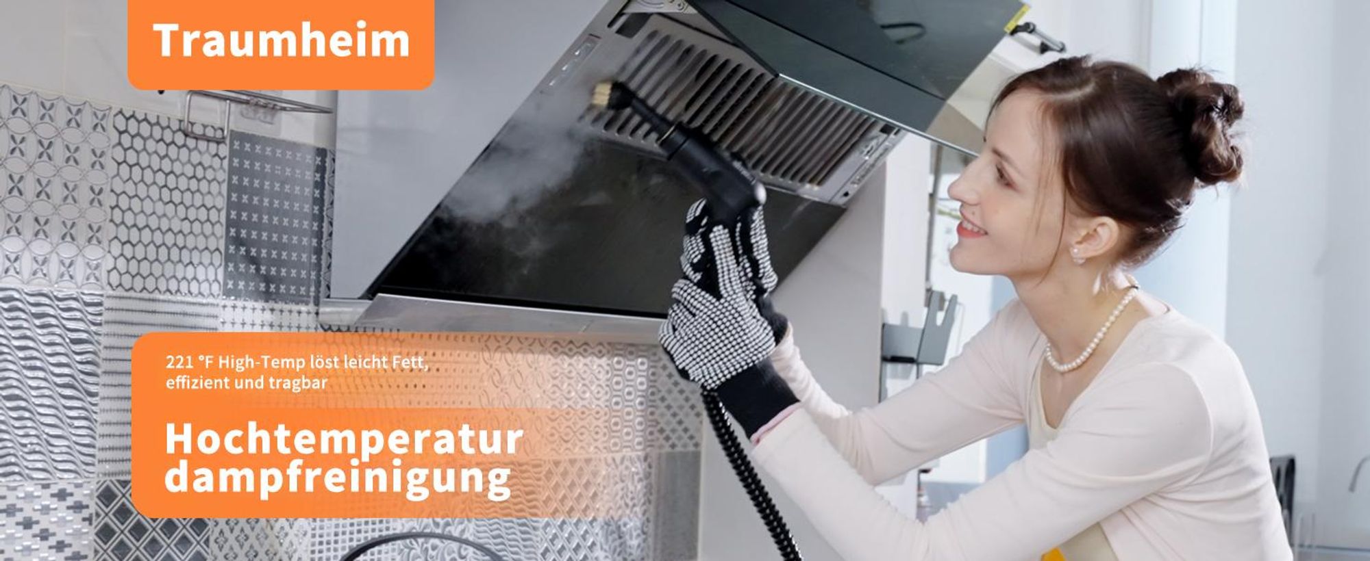 2500W Dampfreiniger, 1600ML großer Tank, 3 Bar tragbarer Handdampfreiniger, 3 einstellbare Dampfmenge, 13 Zubehör-Dampfgarer für Zuhause Küche Auto