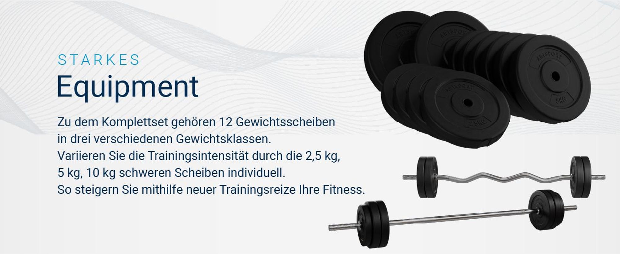 Artsport 3in1 Hantelset mit 2 Kurzhanteln, 1 Langhantel & 1 SZ Curlhantel – 12 Gewichte mit 60kg und Sternverschlüssen – Hantel Set Krafttraining