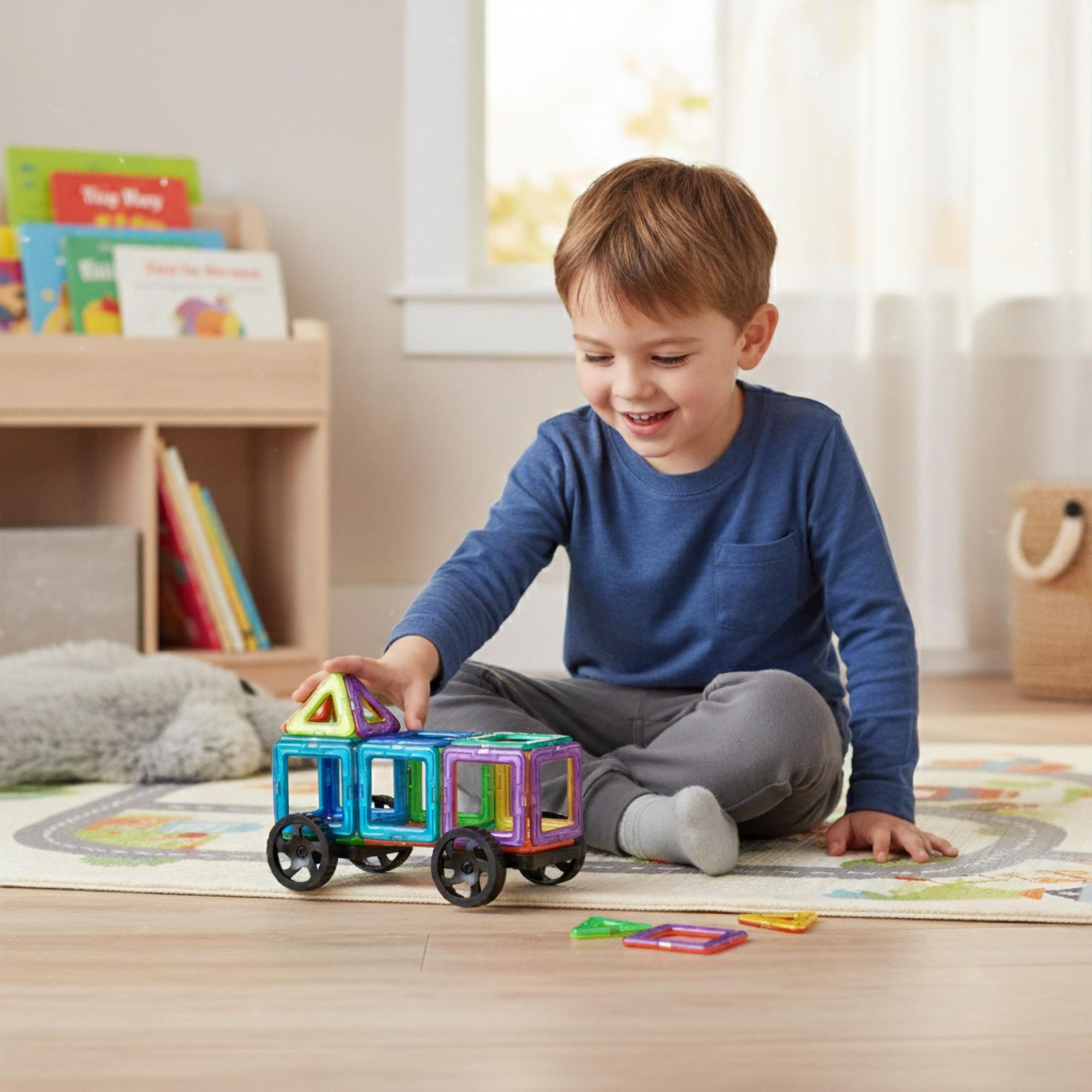 MAGNETICKÉ KONSTRUKČNÍ A VZDĚLÁVACÍ KOSTKY 3D PUZZLE VELKÁ SADA 128 KS