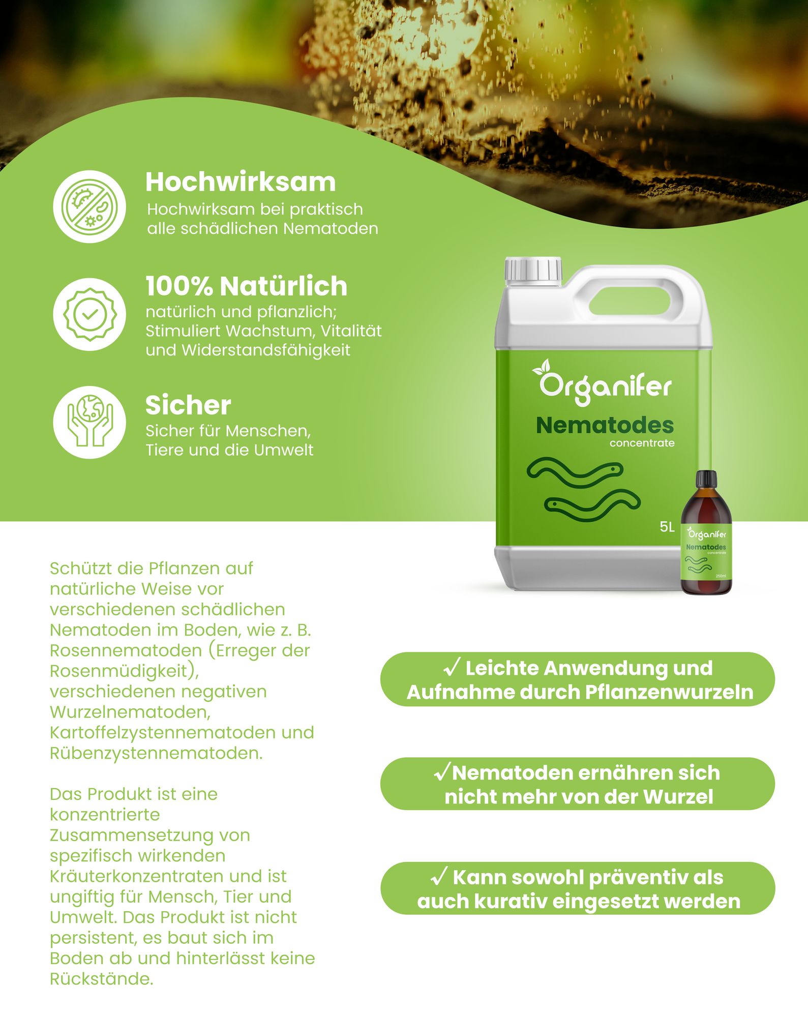Nematoden - Fadenwürmer-Konzentrat - 500 ml für 500 m2- Organifer