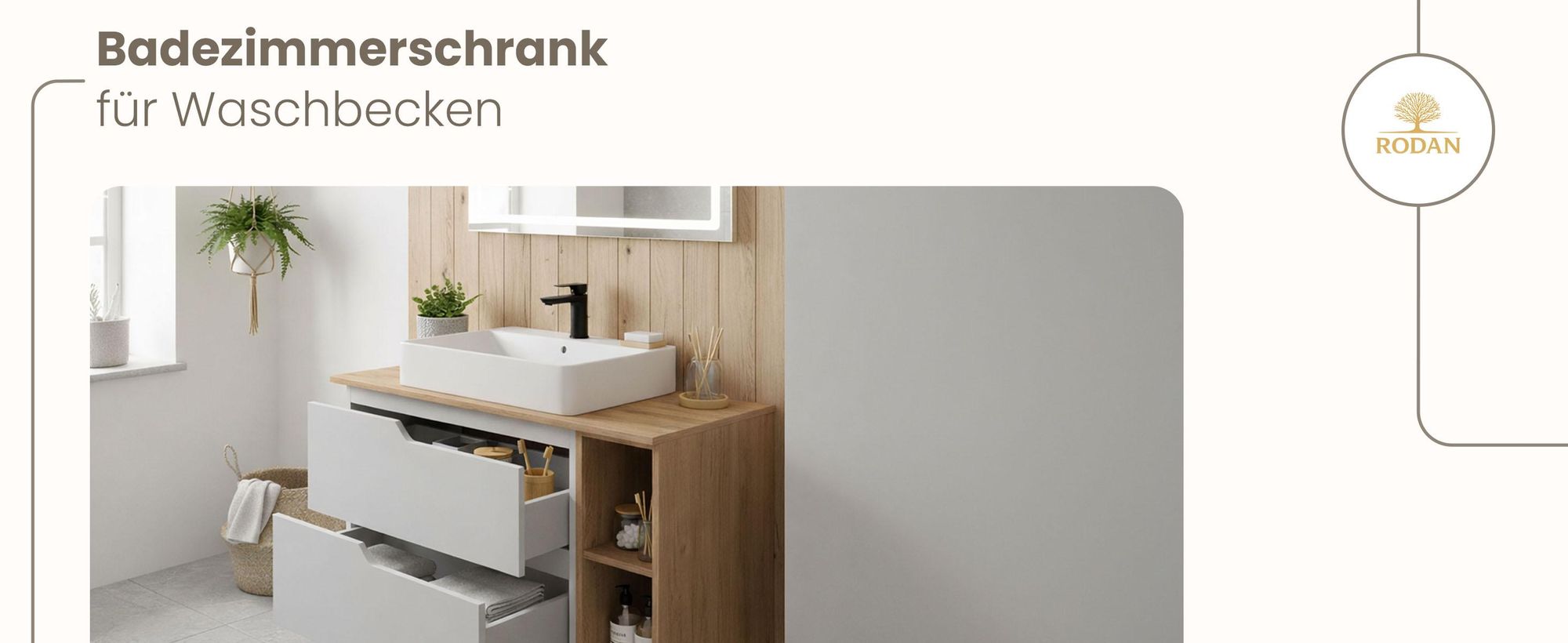RODAN, Badmöbel, Badschrank, Badezimmermöbel, Badezimmer, MODERN, Waschbeckenunterschrank