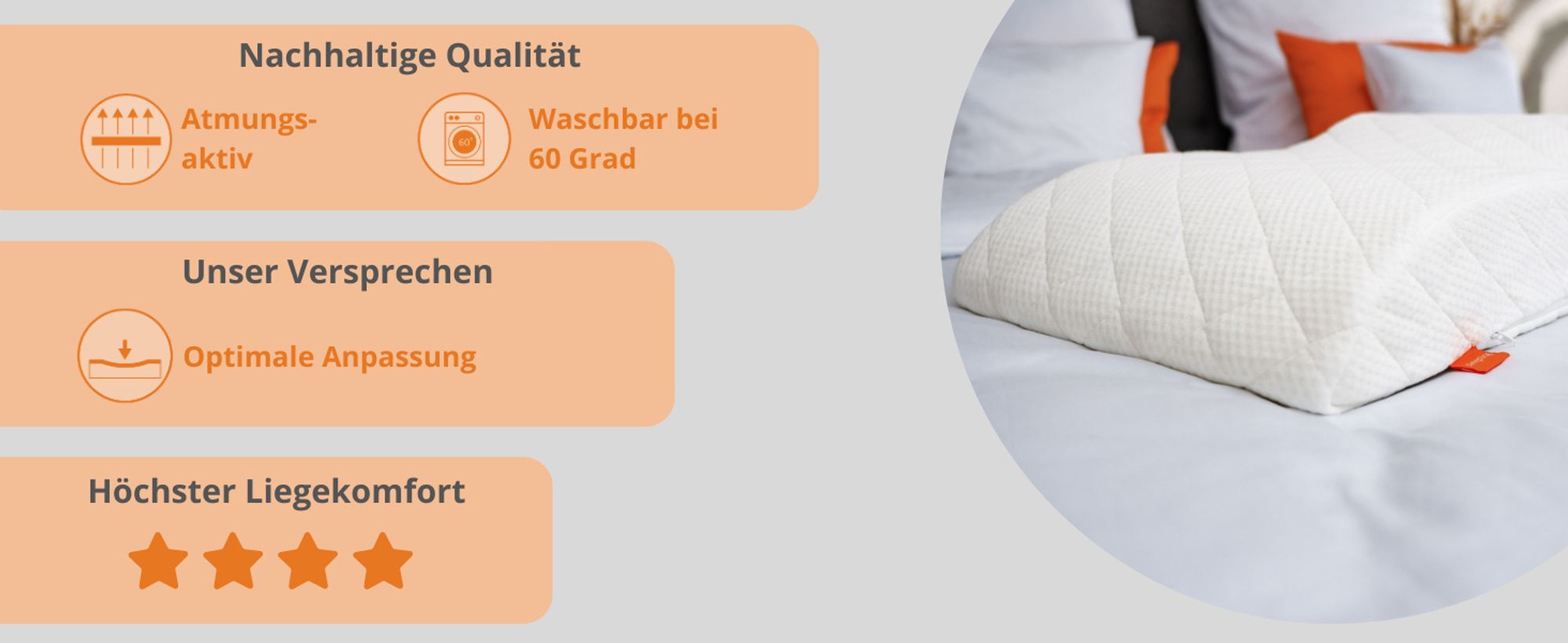 Venenkissen, Beinkissen, Beinhochlagerungskissen, 100% Polyester, 40 x 68 x 16.5 cm, sleepling