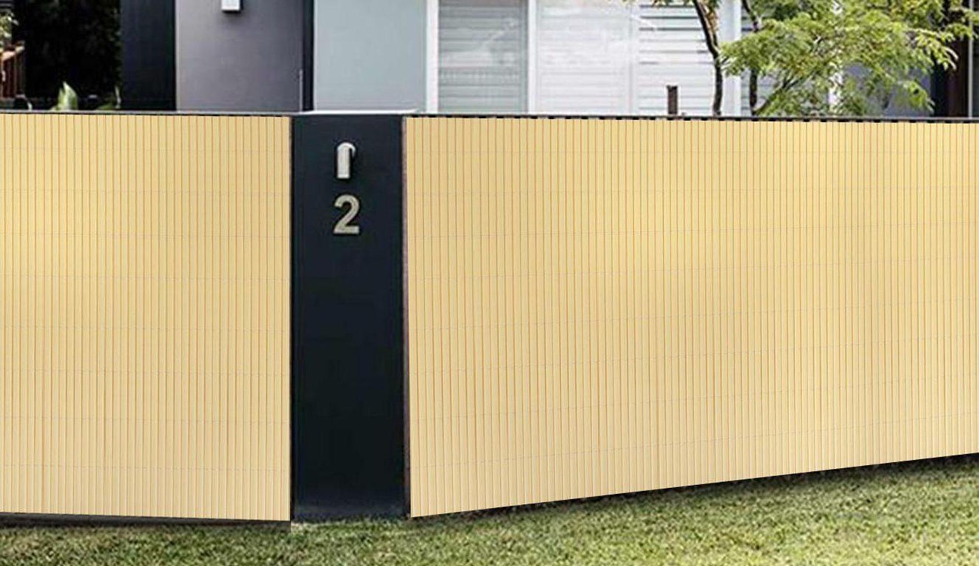 Sekey PVC Sichtschutzmatte 90x300 cm Doppelte Verstärkung Innen, Balkon Sichtschutz Garten, Bambus