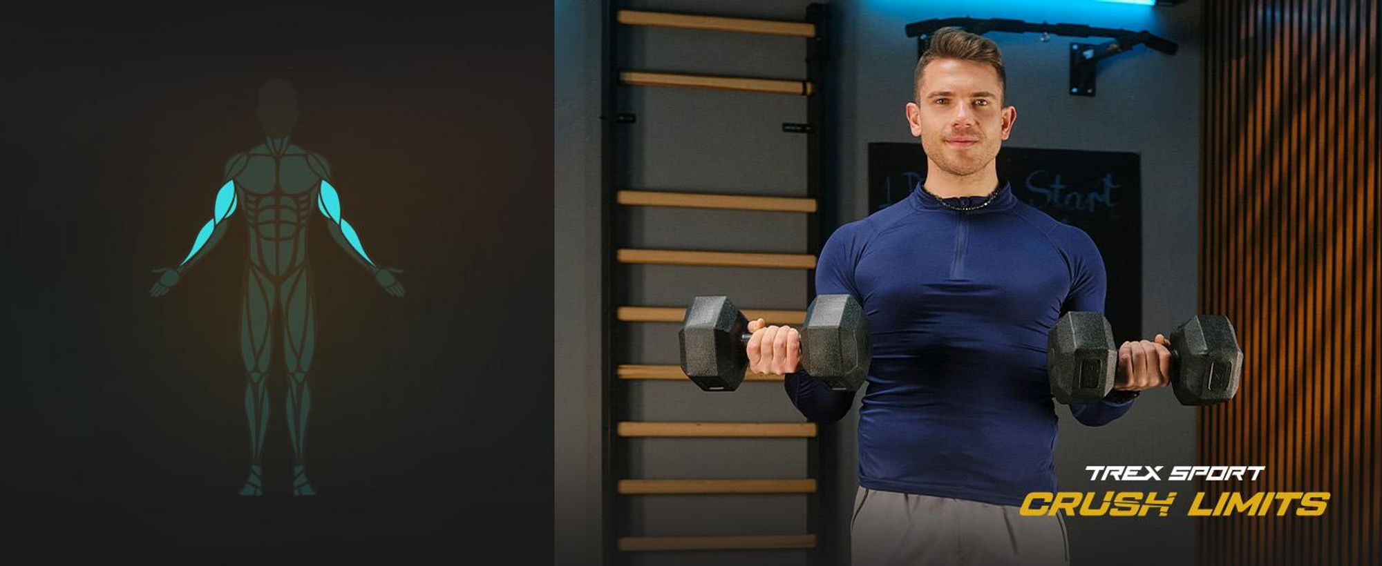 TREX SPORT Kurzhanteln Hanteln Set 2x5kg TX-005CD | Kunststoff Hexagon Dumbbell für Krafttraining | sechseckige Anti-Roll Form, ergonomischer Griff