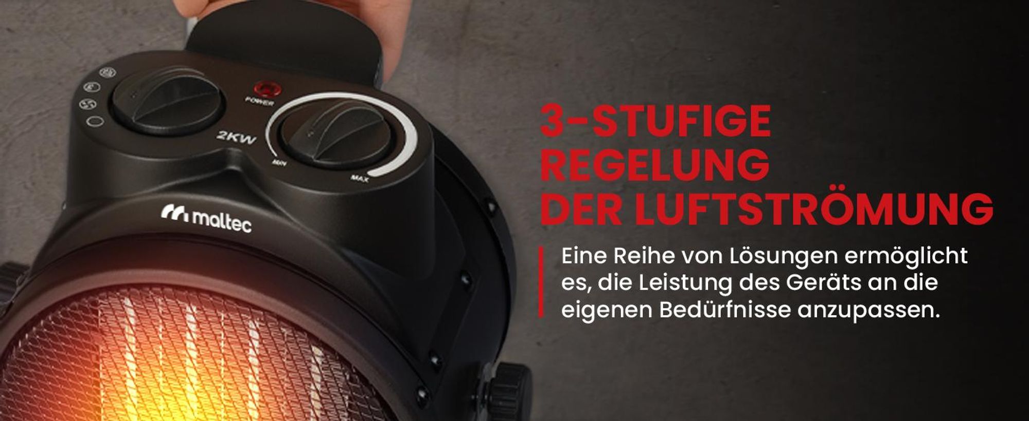 Heizlüfter mit Thermostat für Büro Haus Werkstatt