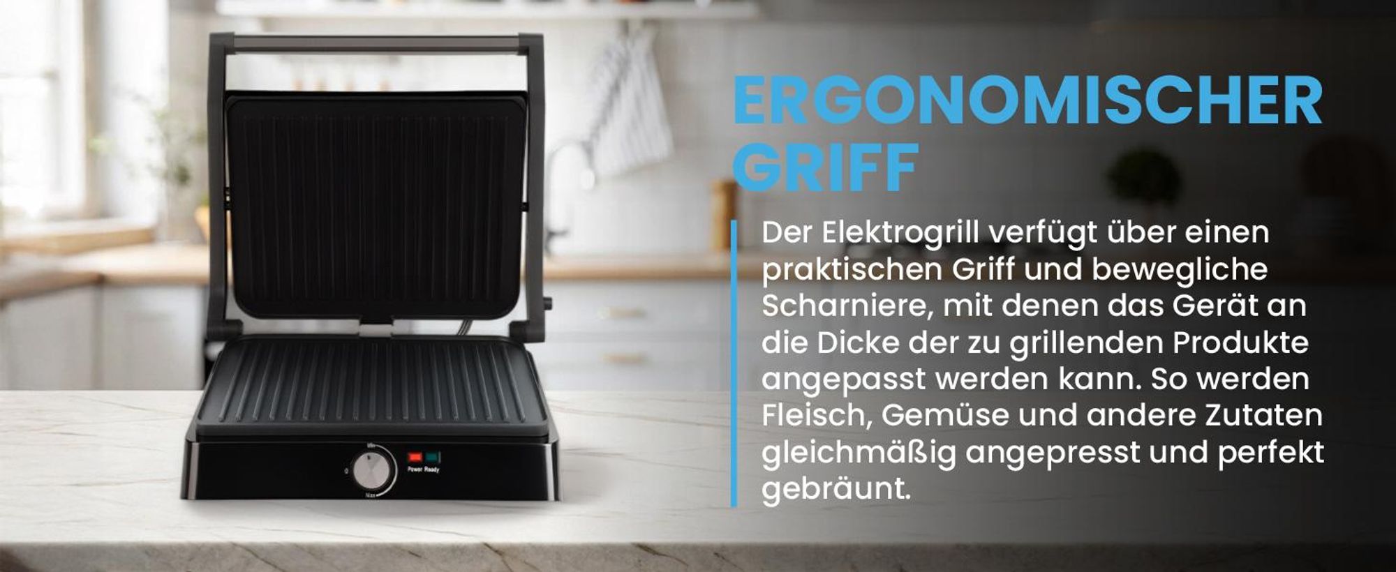 Elektrogrill Sandwichmaker Panini mit Fettauffangschale
