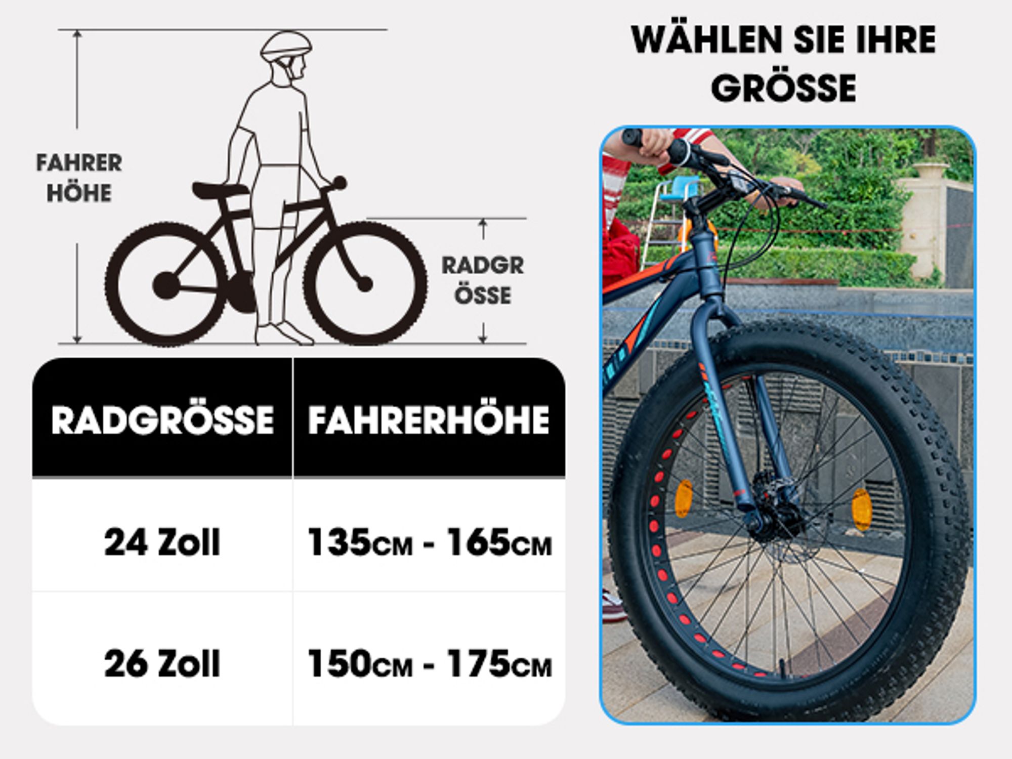 HILAND 20 Zoll Kinderfahrrad mit 4.0 Fat Tire, Shimano 7-Gang, Geeignet für Strand, Schnee, Kinder Mountainbike Jungen Mädchen, Weiß