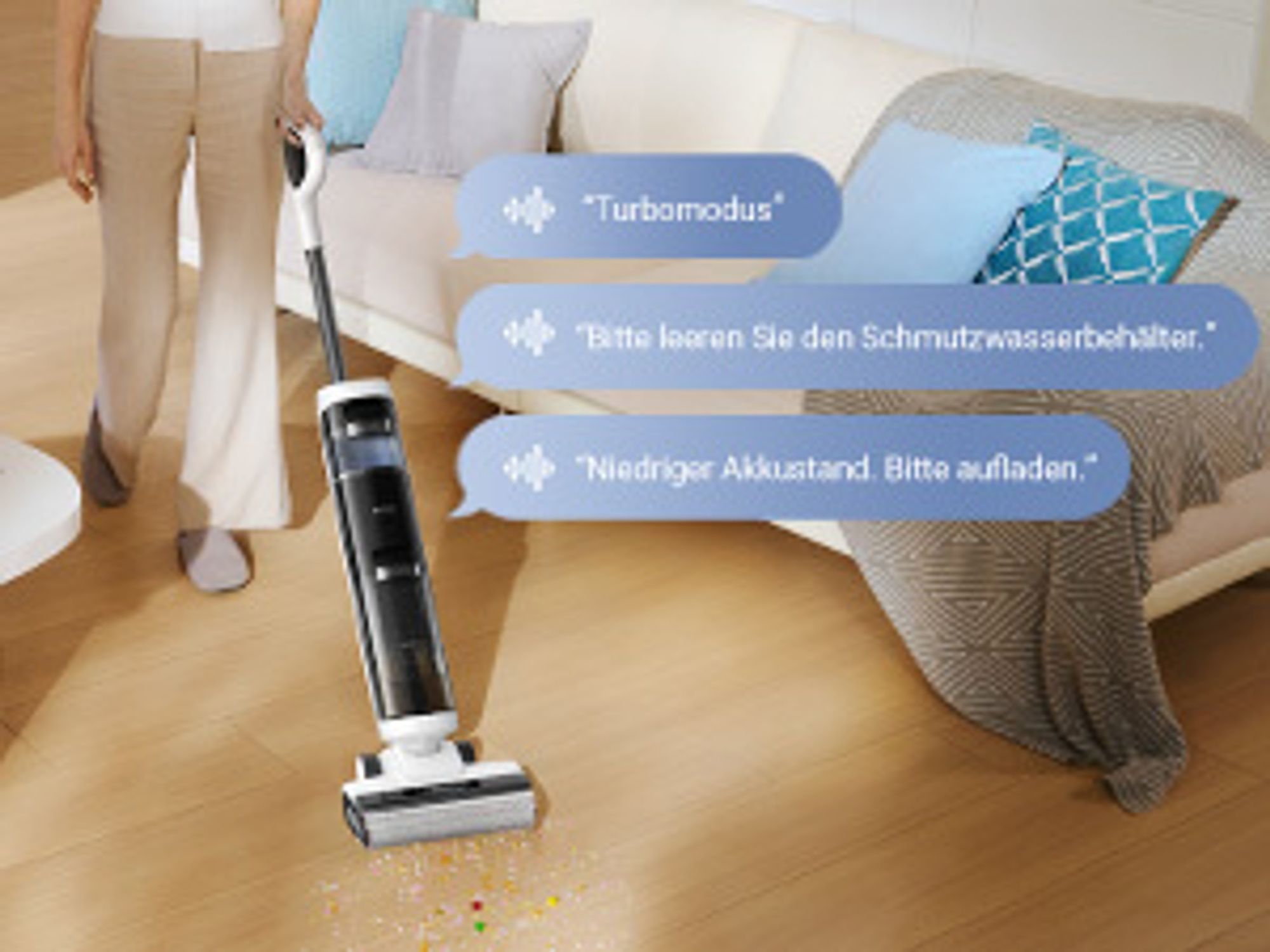 MOVA K20 Nass- und Trockensauger, selbstreinigende automatische Bürsten, 30 min Laufzeit, Doppel-Kantenreinigung