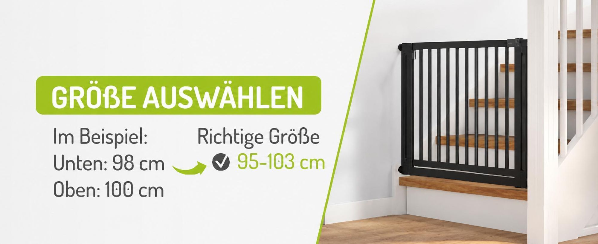 Schritt 3 – Aus den Messwerten die passende Miko-Variante wählen, im Beispiel 95–103 cm