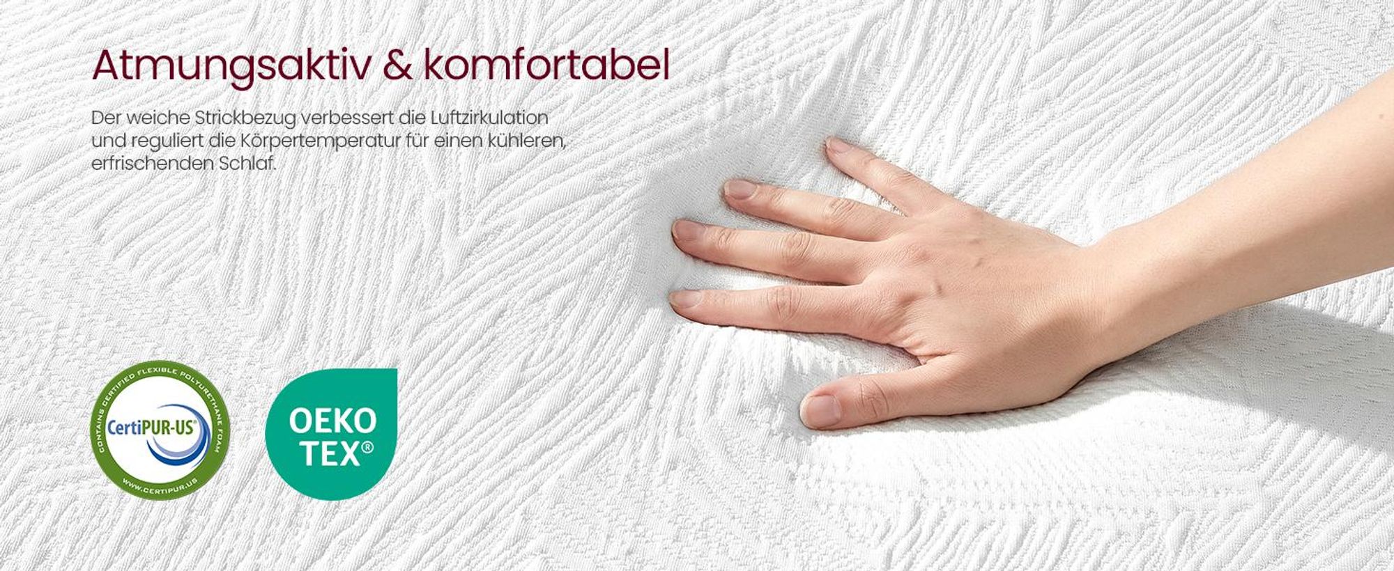 Kaltschaummatratze Gel-Memory-Schaumstoff , mittelfest, H3, 7-Zonen-Unterstützung, atmungsaktiv, Abneh
