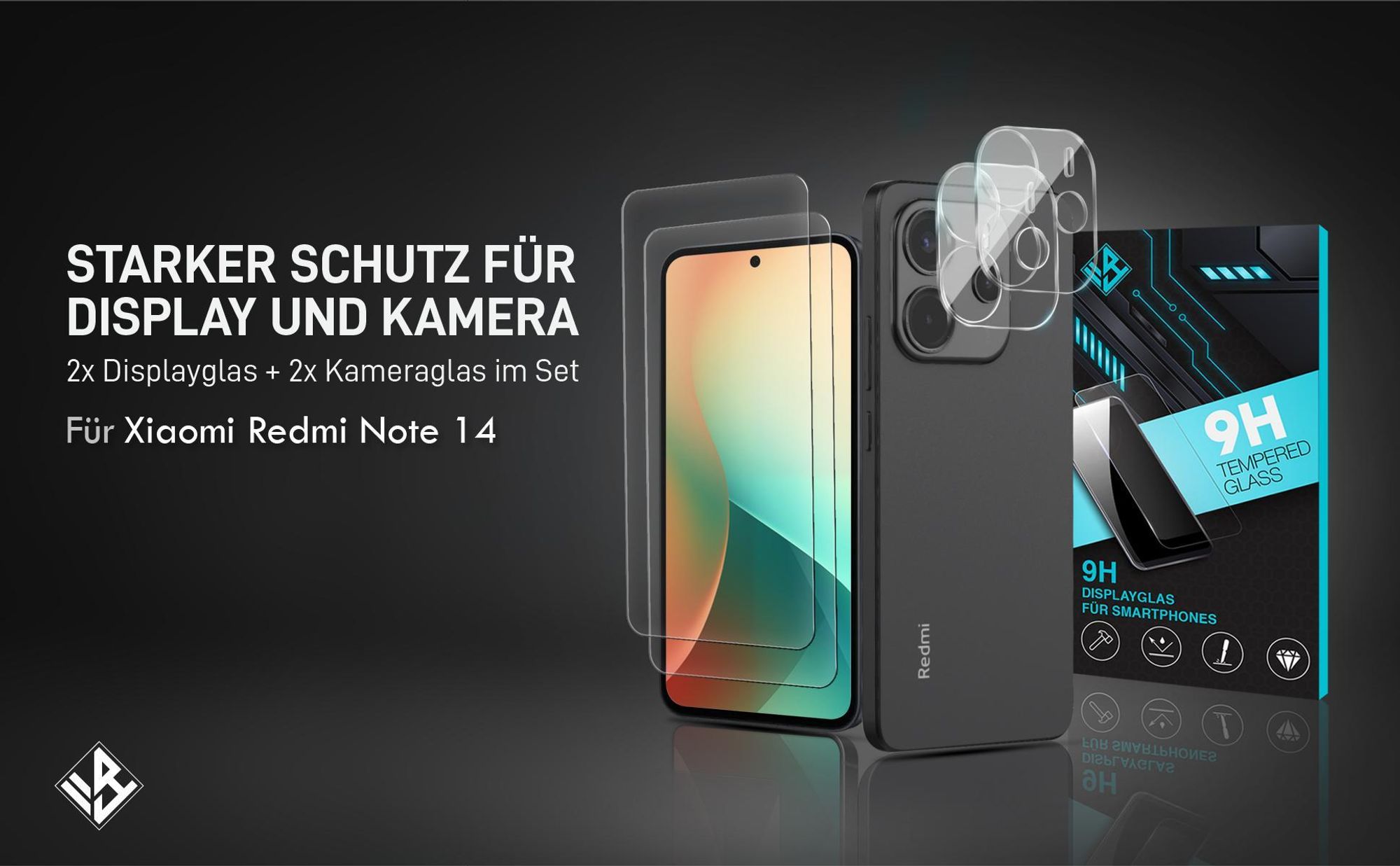 2er Set Kamera & Displayschutzglas für Xiaomi Redmi Note 14 in 9H Härte
