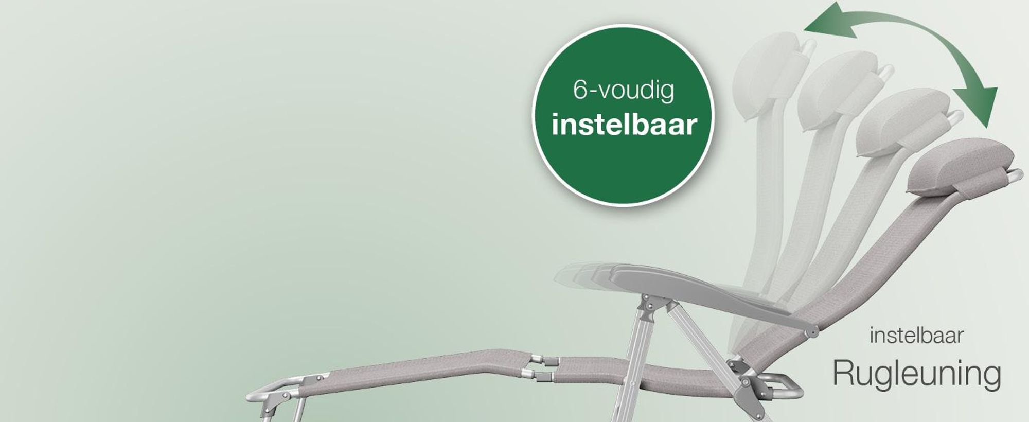 ELONEO Opvouwbare campingstoel met afneembare voetsteun, inklapbare stoel van aluminium, inklapbare tuinstoel, ligstoel met verstelbare rugleuning, campingstoel in taupekleur