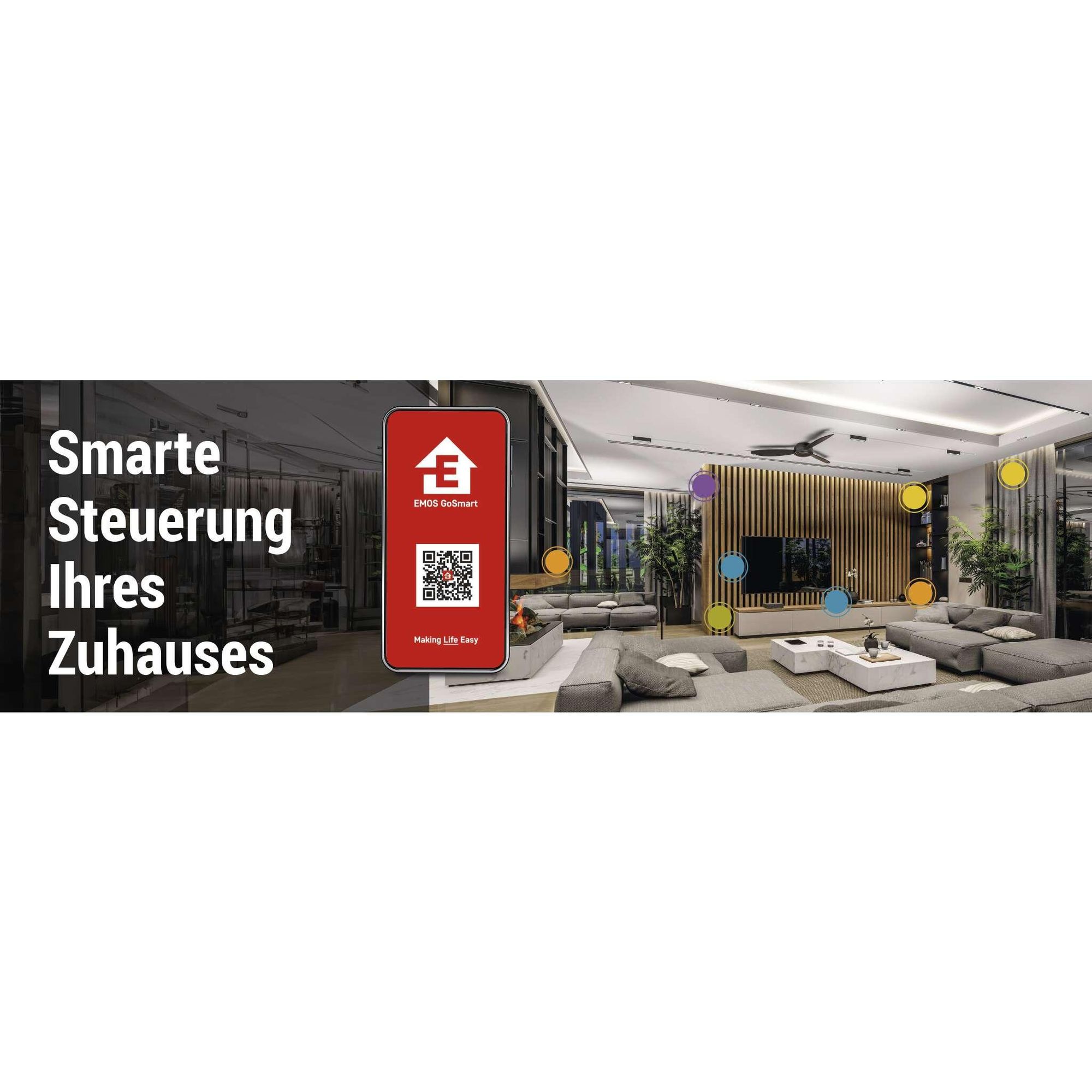 EMOS Smart Gartenfluter 2in1, Startset 3 Stk, WiFi, RGBIC+CCT-Farbspektrum, dimmbar, erweiterbar, HandyApp, Sprachassistenten, wasserdicht, ZIW184R