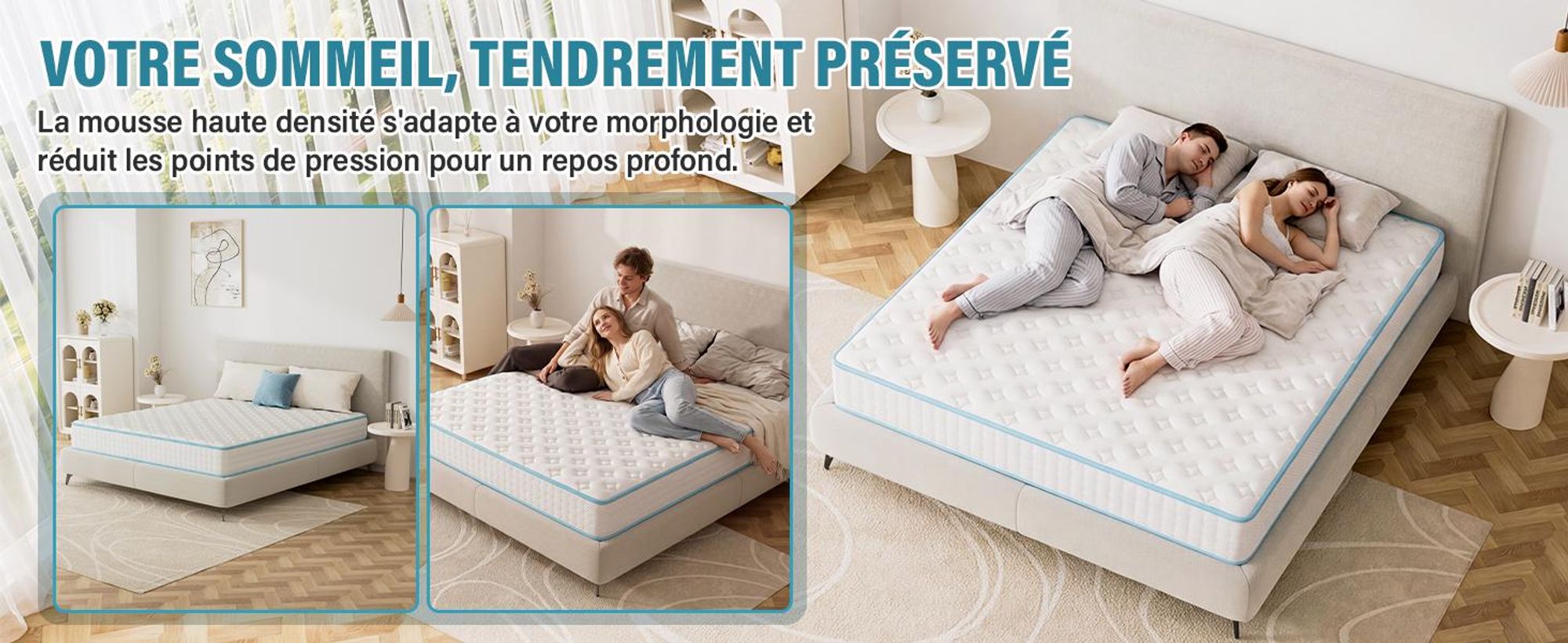 DEWINNER Matratze 140 x 190 cm, Memory-Schaum, Stärke 18 cm, beidseitig verwendbar, ergonomische 7-Zonen-Stützung, weicher und atmungsaktiver