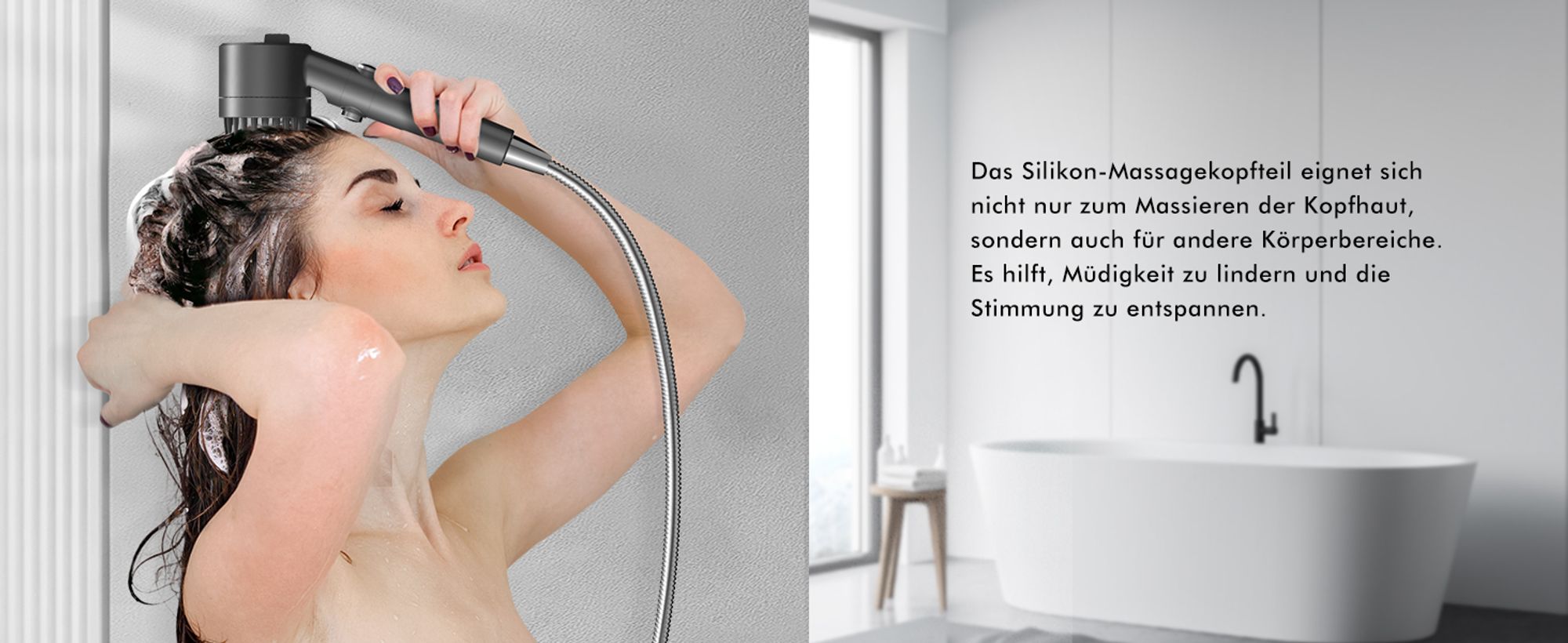 Duschkopf mit Filter, Hochdruck-Handbrause mit 15 Filterschichten,  3 Strahlarten zur Entfernung von hartem Wasser, Restchlor, Bakterien