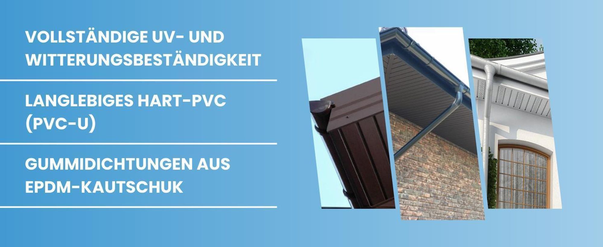 RAINWAY S Regenrinnen Komplettset (1 Dachseite) - PVC-U Kunststoff in 4 Farben, für Dachflächen < 100m² empfohlen (Set min. 4 Meter, anthrazit) Regenrinnen PVC Plastik