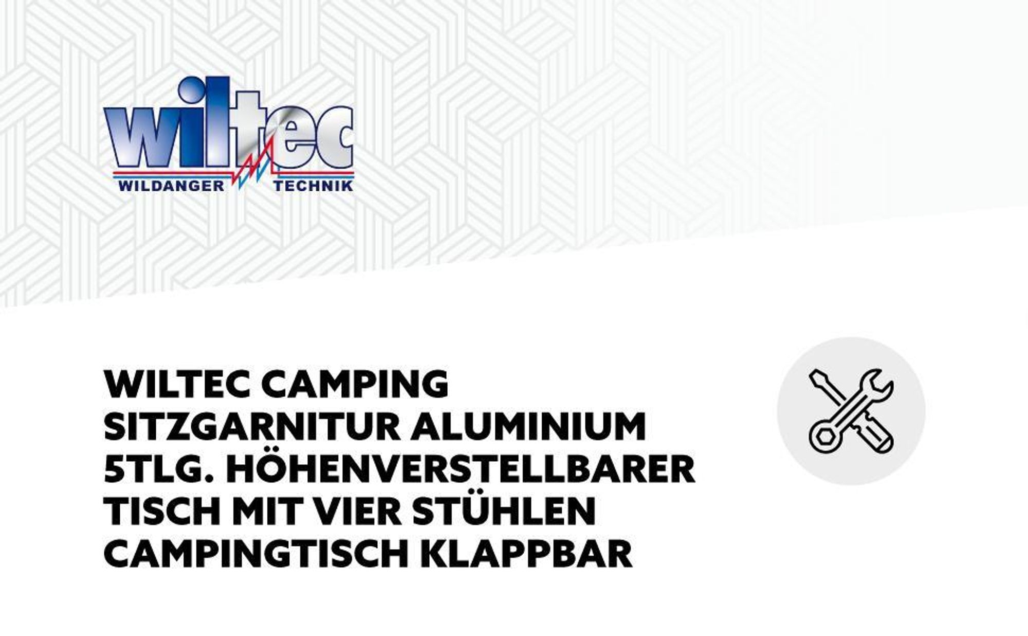 Wiltec Campingmöbel Set 5tlg. Campingtisch mit Stühlen höhenverstellbarer Tisch plus 4 Campingstühle Aluminium Sitzgarnitur Campingtisch klappbar Klapptisch Camping Garnitur faltbar