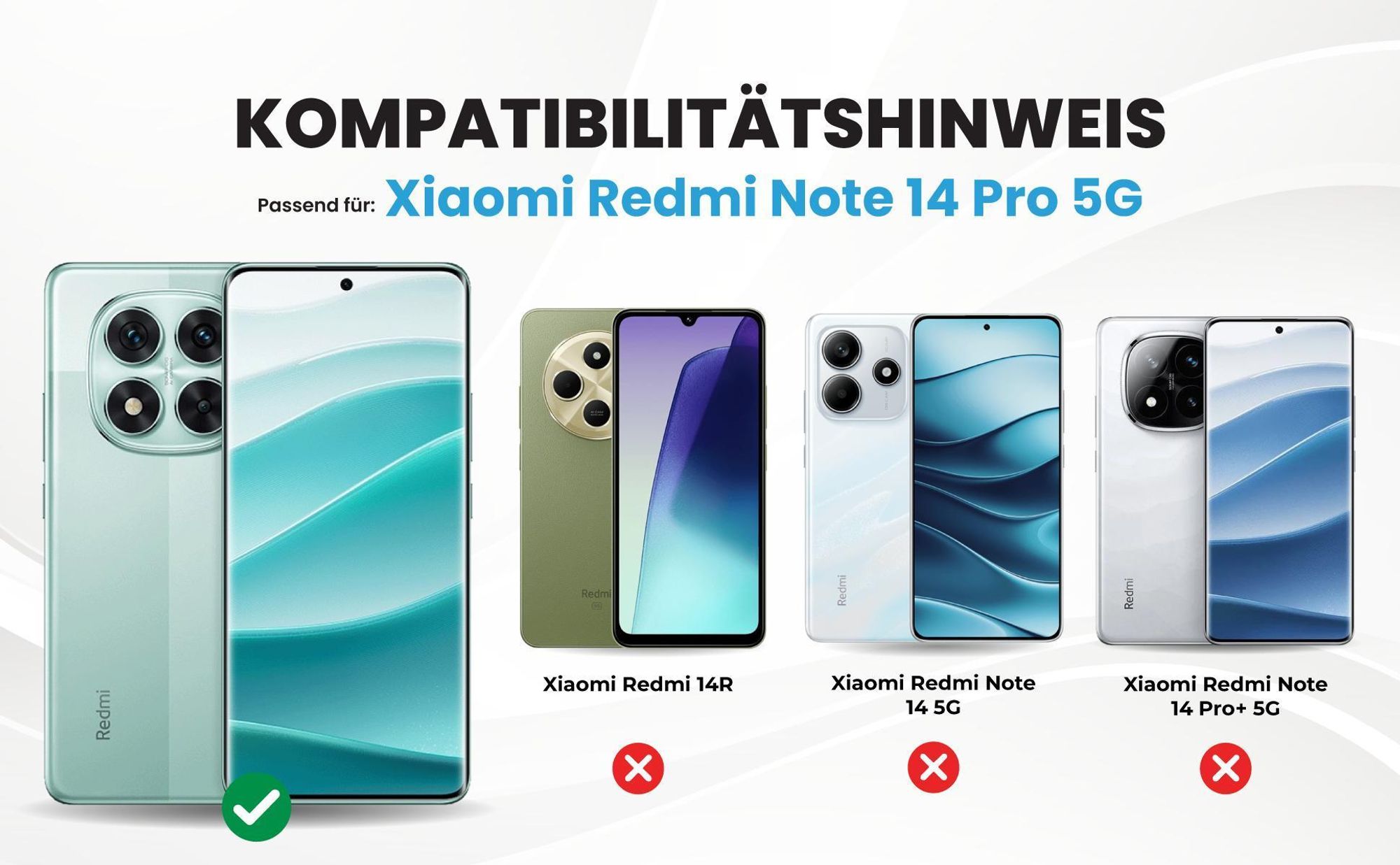 Kompatibilitätshinweise Hülle für Xiaomi Redmi Note 14 Pro 5G