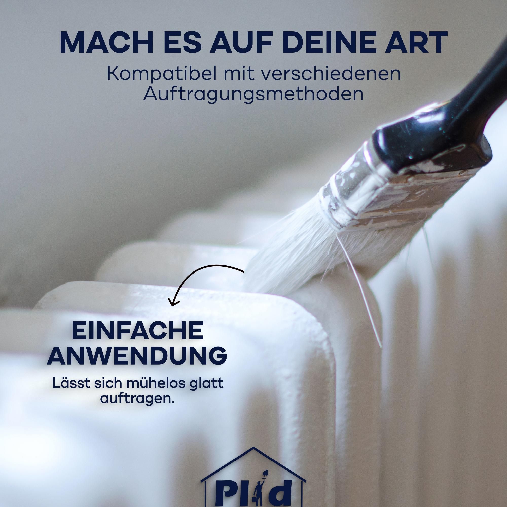 Plid Heizkörperlack LH 0,75L für ca. 9m², Weiß Glänzend / hitzebeständiger Lack bis 80°