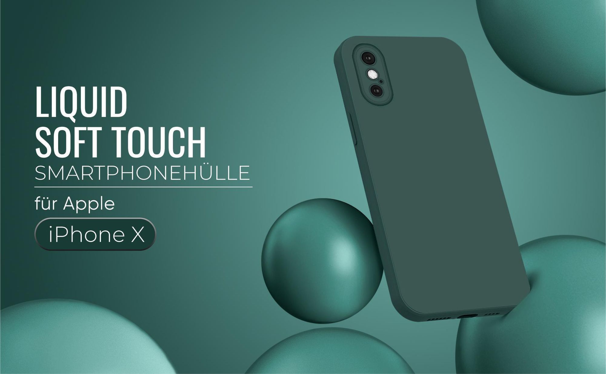 Liquid Soft Touch Smartphone Hülle in Grün für Apple iPhone X