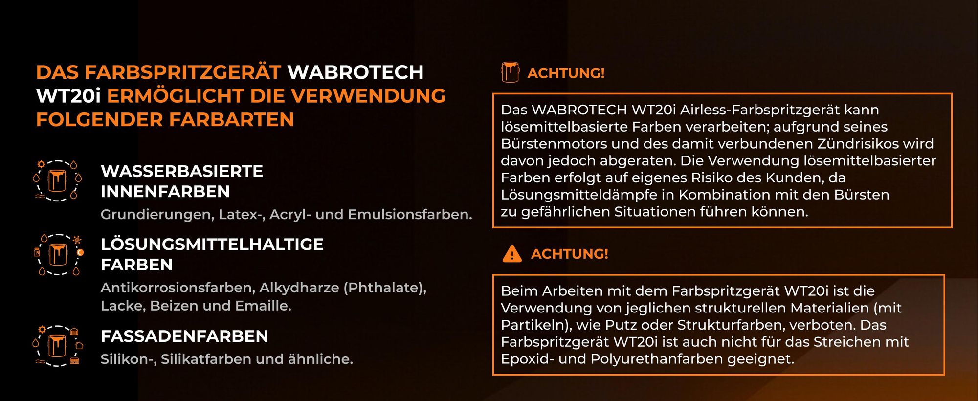 Hochdruck Farbspritzgerät Farbsprühsystem 1100W 210 bar, 2 L/min, WT20i, Airless Farbsprühgerät, Lackiergerät WT20I