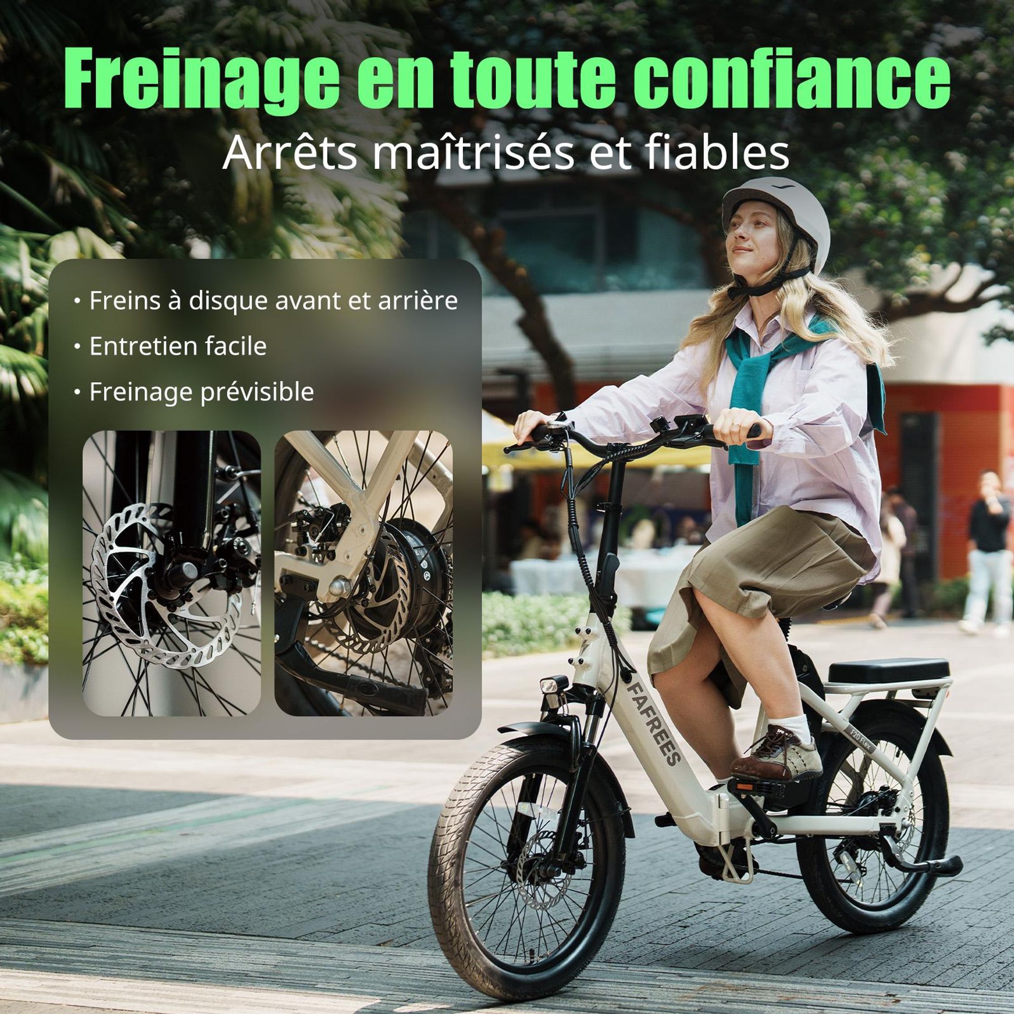 Vélo électrique flexible FAFREES F20 - Moteur 250 W, batterie 36 V 20 Ah, autonomie de 75 à 100 km, freins à disque mécaniques - Noir anthracite