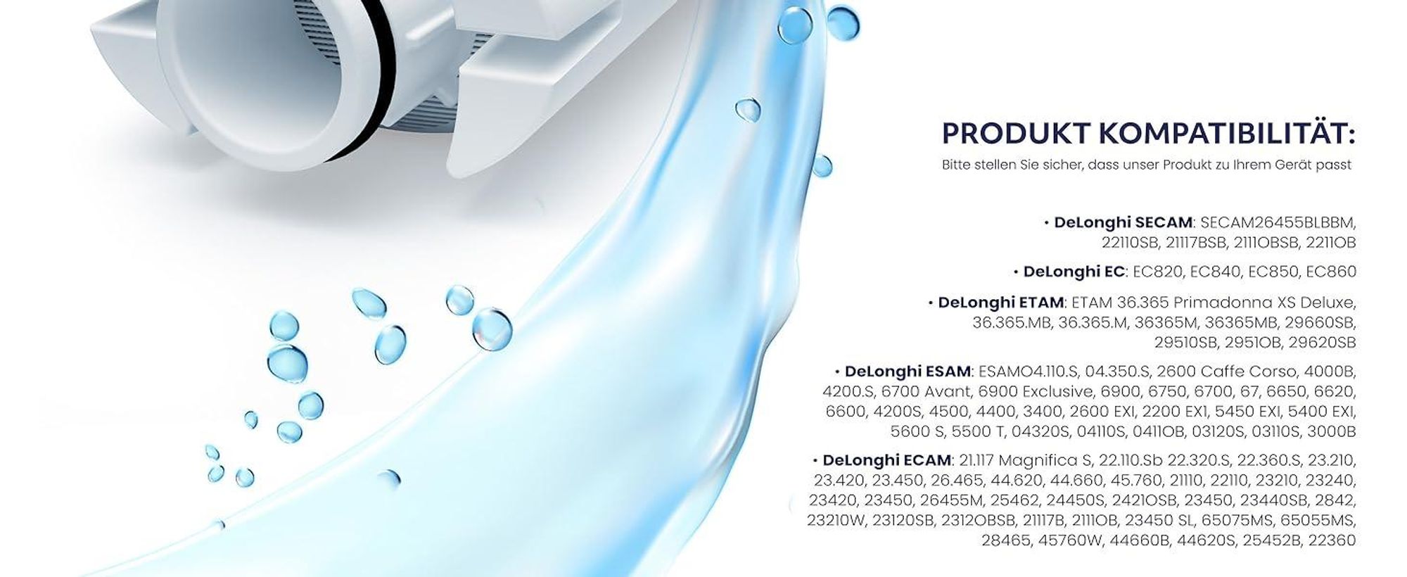 AquaFloow Wasserfilter – Ersatz für DeLonghi DLSC002, SER3017 & 5513292811 – 10 Filter für Kaffeevollautomaten ECAM, ESAM, ETAM