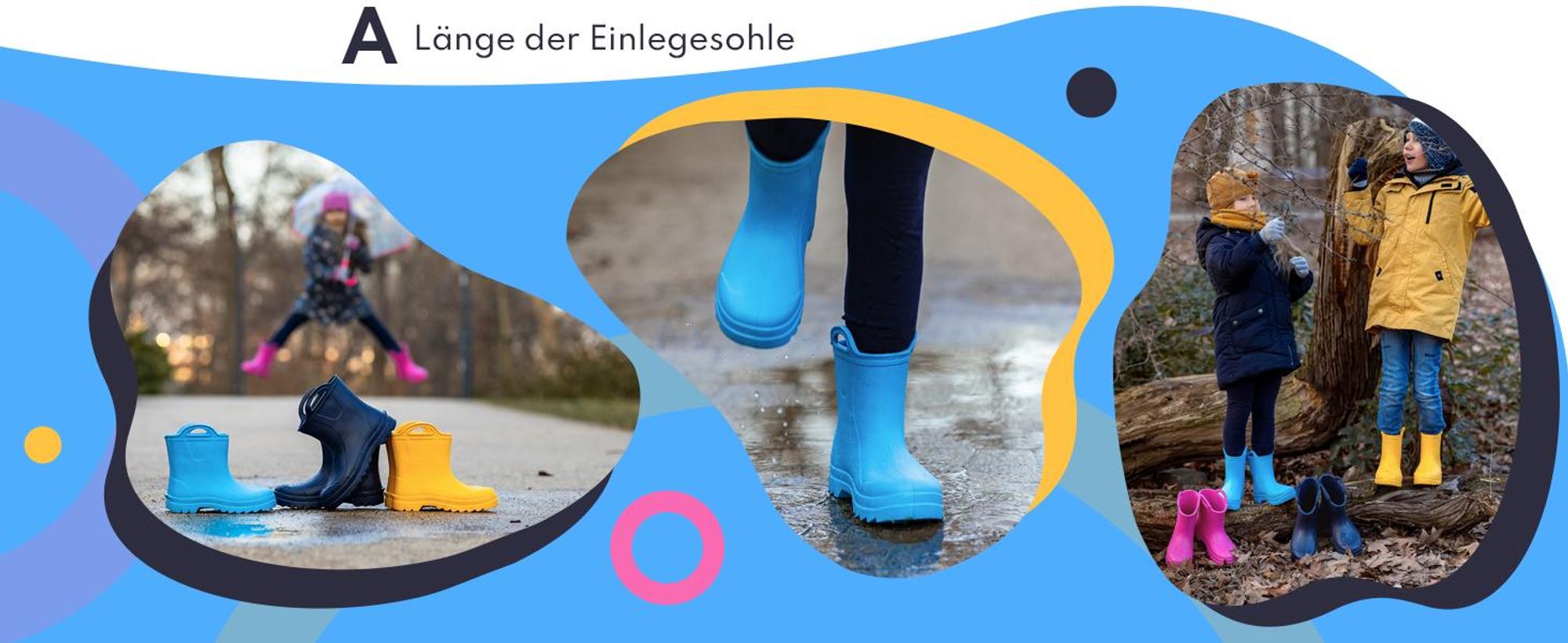 3Kamido GoSplash Kindergummistiefel, sehr leicht und bequem, wasserdicht, mit Griff zum einfachen Anziehen und rutschfester Sohle - Gelb 25/26