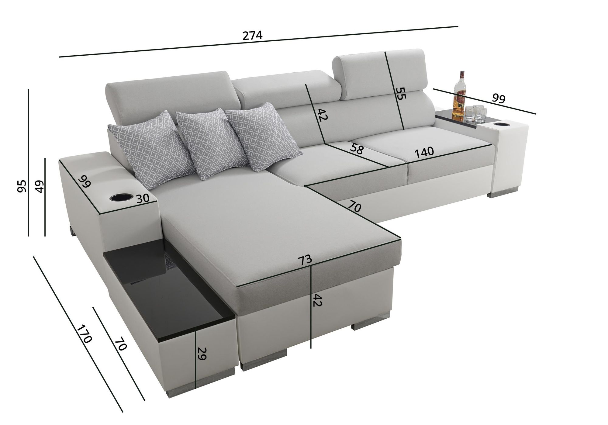 kompaktes Ecksofa PERS I MINI