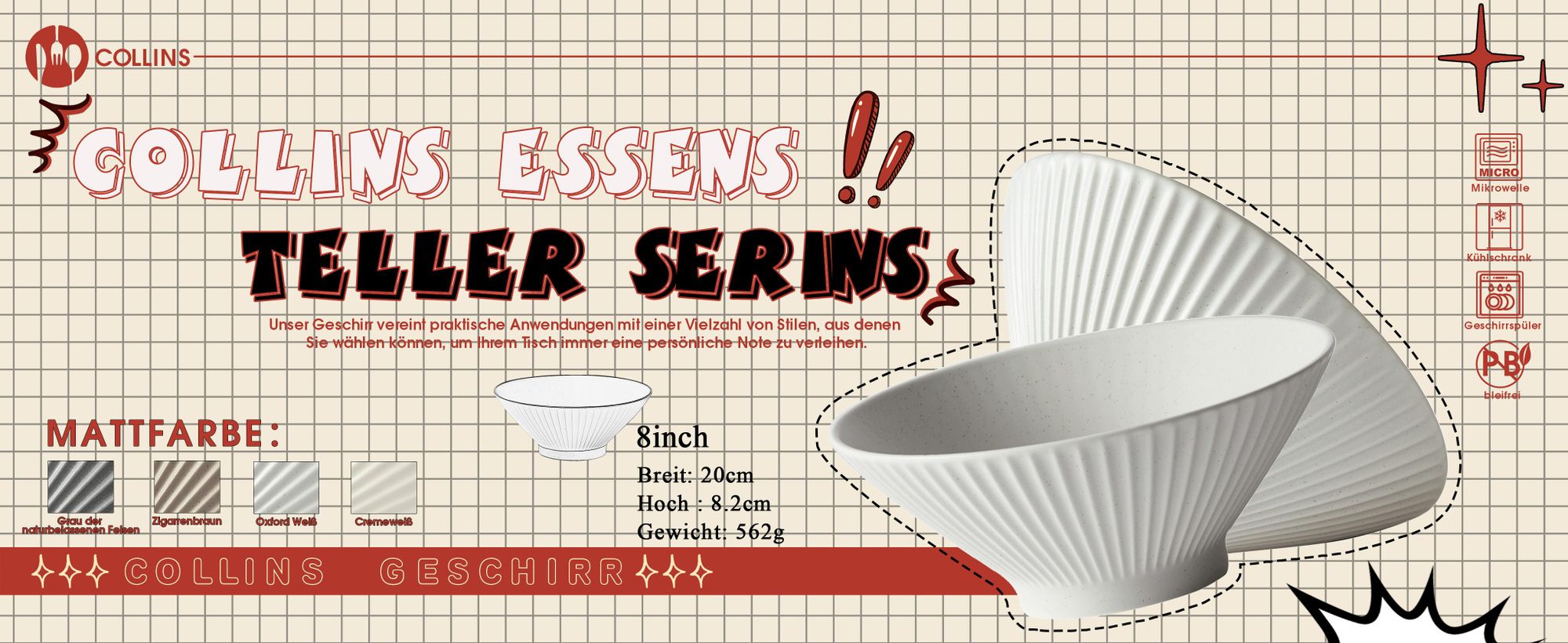 Schüsseln Set 4er Ø20 cm Keramik Japanische RamenSchüsseln Suppenschüssel 4 personen Salatschüssel MattGlasur mikrowellen spülmaschinenfest