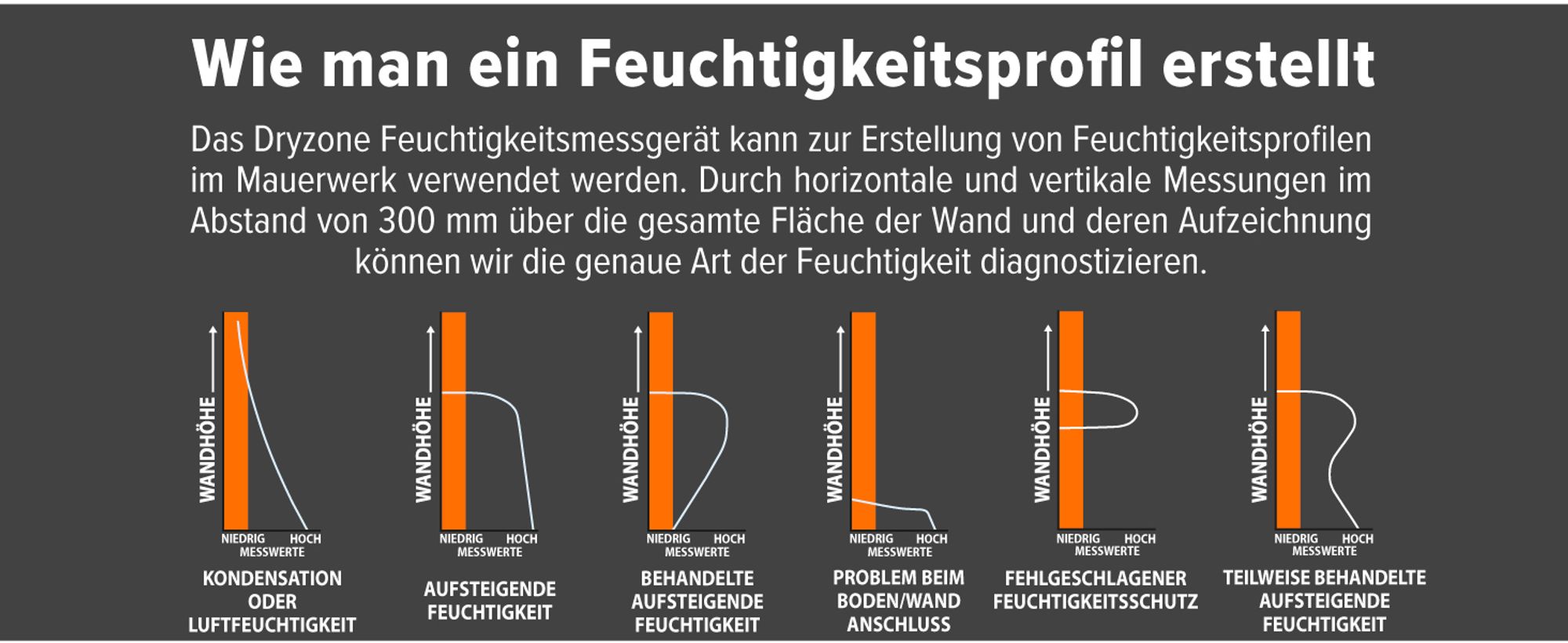 Dryzone Feuchtemessgerät - Feuchtemessgerät für Holz, Mauerwerk, Wand und andere Baumaterialien, hilft bei Feststellung aufsteigender Feuchtigkeit
