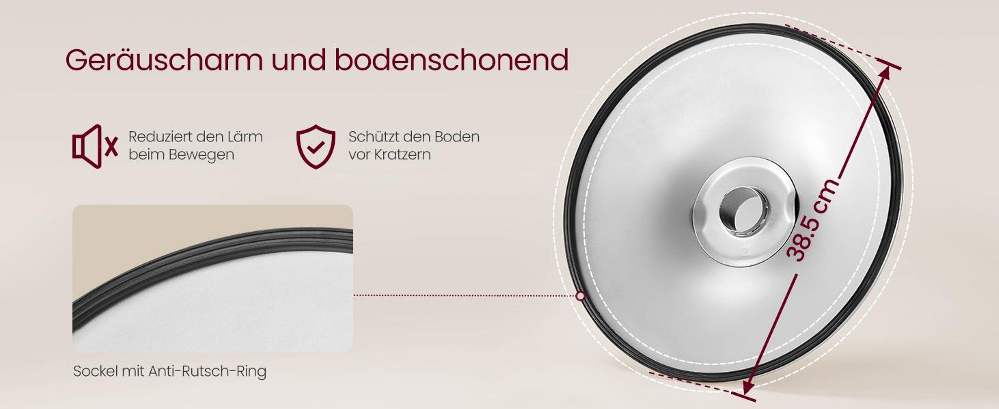 VASAGLE Schminkhocker Höhenverstellbarer Sitzhocker Rund 360° Drehbar ohne Lehne 38,5 x 38,5 x 44-56 cm Grau