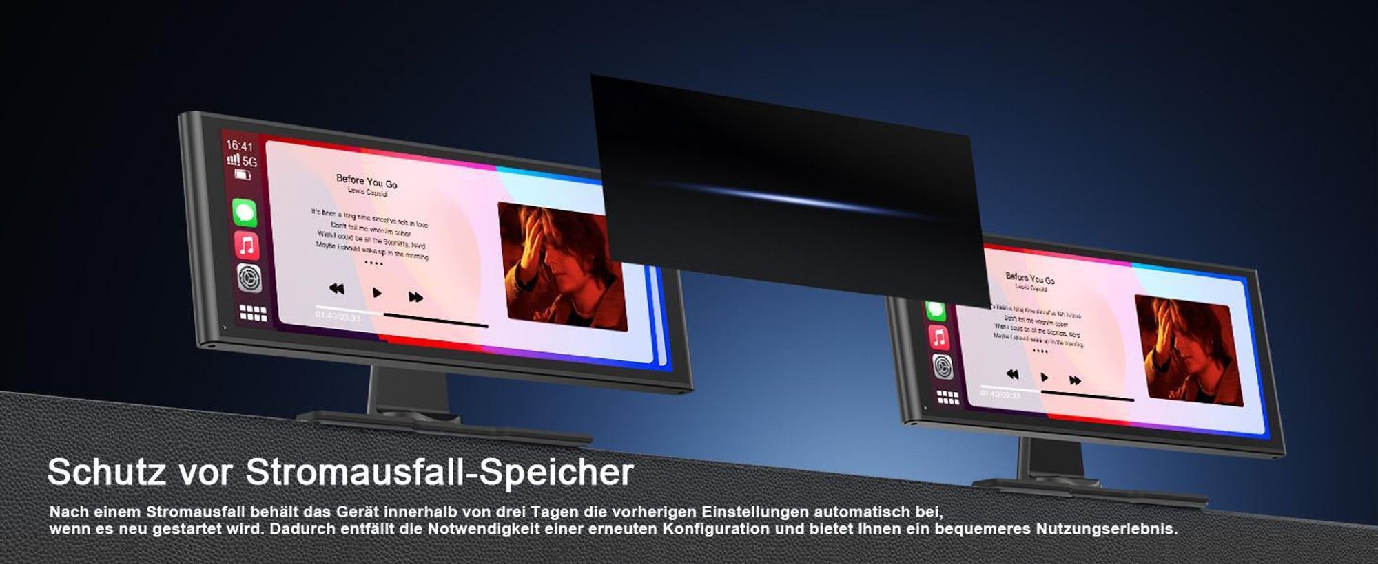 AVYLET 10,26" Wireless Carplay Display für Apple Carplay & Android Auto Tragbarers Carplay Autoradio mit IP67 Rückfahrkamera GPS Bluetooth Mirror Link