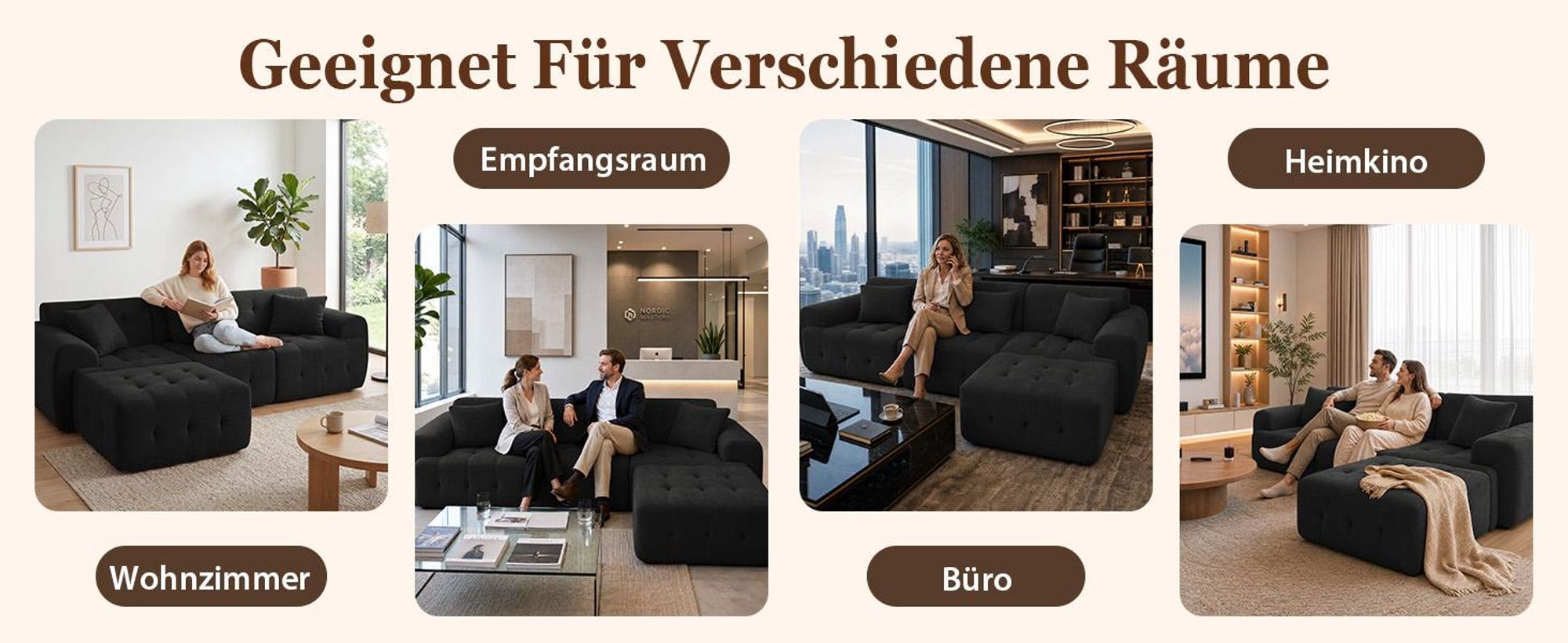 COMHOMA Ecksofa, 245 x 60 x 40 cm, Modulares Sofa mit Schlaffunktion, Schlafsofa, L Form Couch für Wohnzimmer, vakuumverpackt, Flexibel kombinierbar