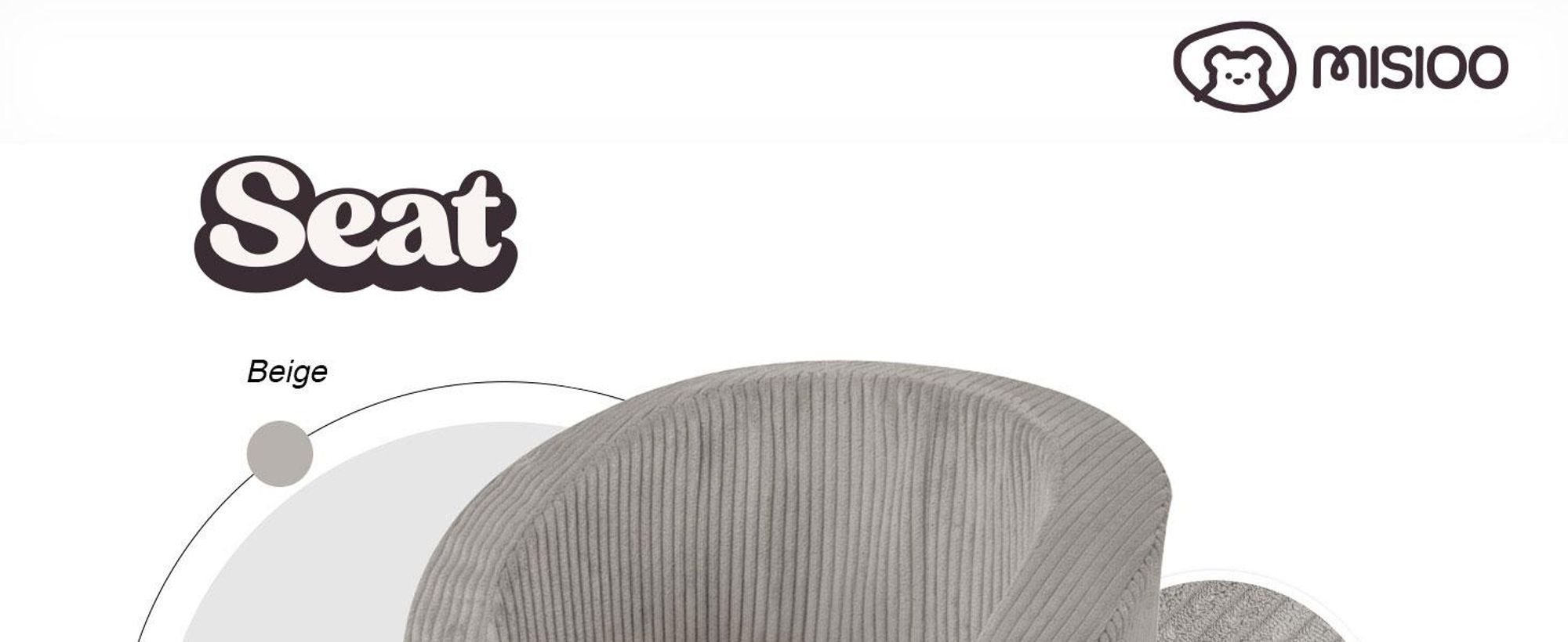 MISIOO Kindersessel Ab 1 Jahr – Corduroy Premium Sessel Kinder - Stabil Und Weich - Ergonomisch Gepolstert - 40x53x36 cm