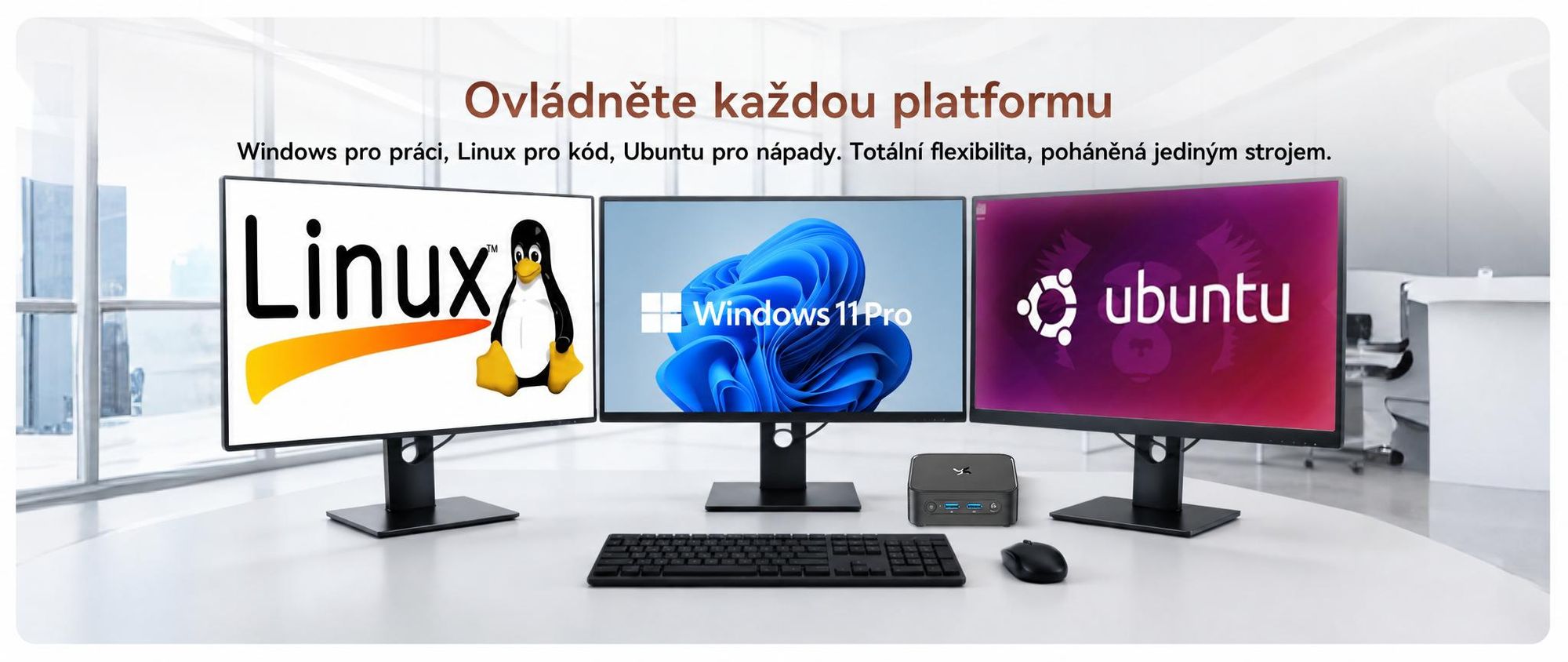 Stolní počítač Blackview Huidun H80 MiniPC, AMD Ryzen 5 3500U, 16 GB DDR4, 512 GB SSD, duální gigabitové připojení LAN, duální 4K výstup, montáž VESA, ultra tichý (26 dB)