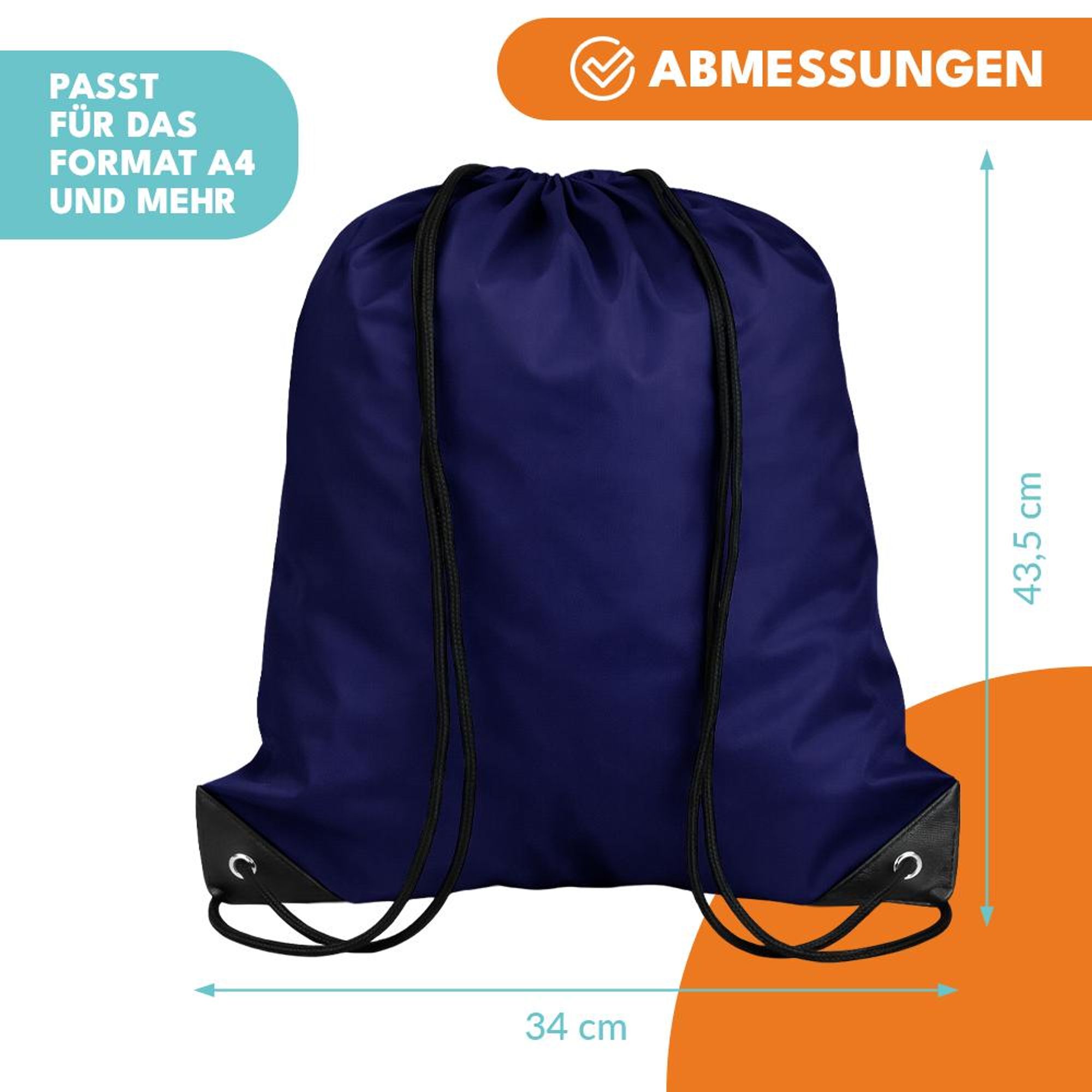 KRUMAD Schuhbeutel Reise mit Kordelzug, Leichter Stoffbeutel für Reise & Schule, Koffer Organizer für Schuhe, Sport & Urlaub, Dunkelblau 34 x 43,5 cm