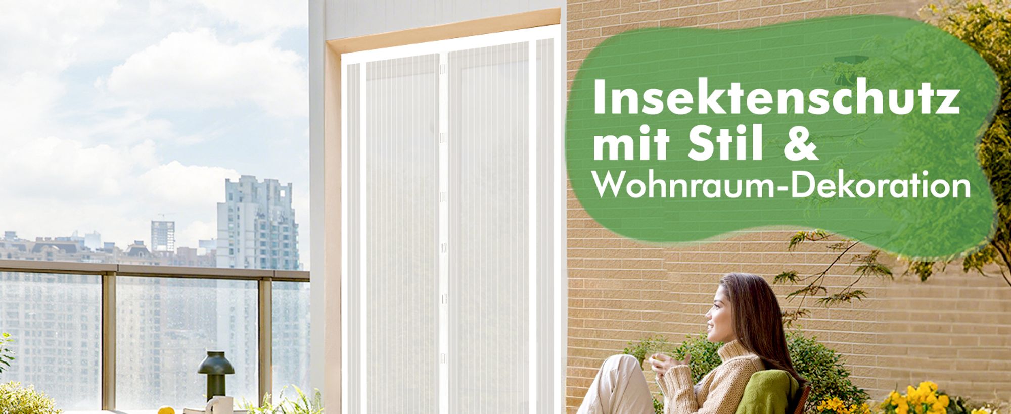 Sekey 160x230cm Fliegengitter Tür Magnetvorhang zum Insektenschutz (zuschneidbar in Höhe und Breite), Fliegengitter Balkontür, Terrassentür Weiß