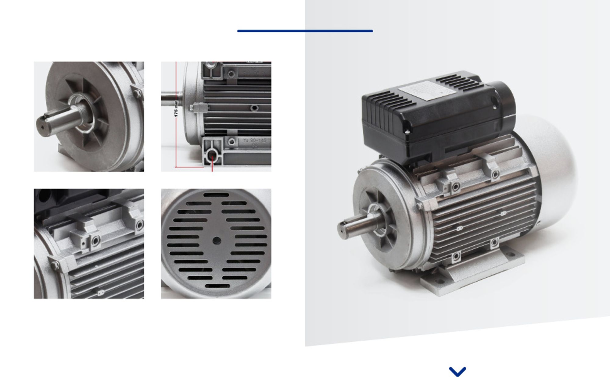 Wiltec Elektromotor 230 V 1,5 kW (2 PS) 1-phasig 2-polig E-Motor mit Anlaufkondensator 2850 U/min und Aluminiumwicklung